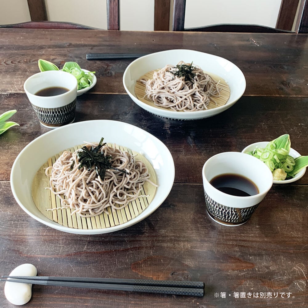 そば食器 そば食器 トビカンナ錆色 二人前 そば食器セット ざるそば