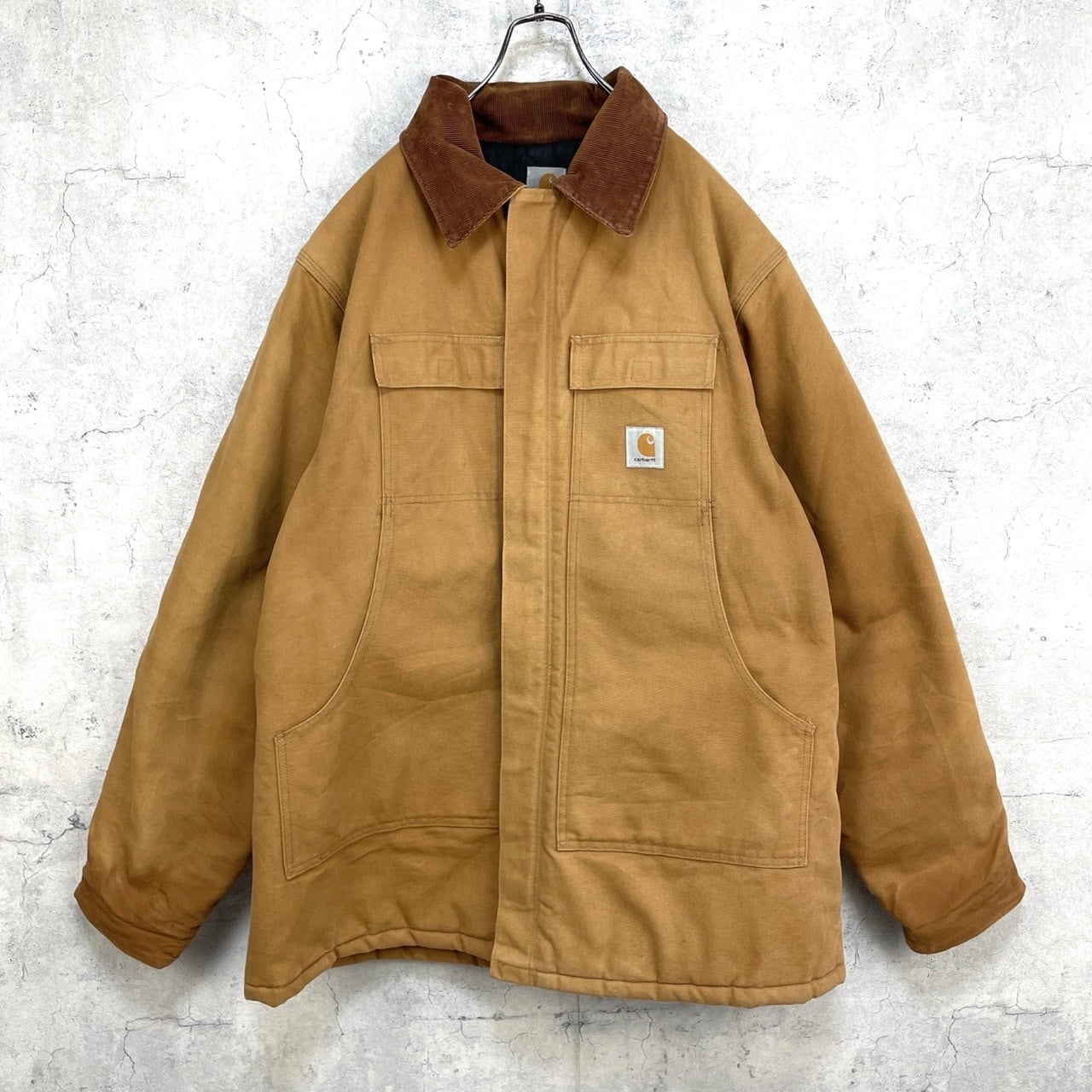90's カーハート ダックジャケット 襟コーデュロイ 裏キルティング