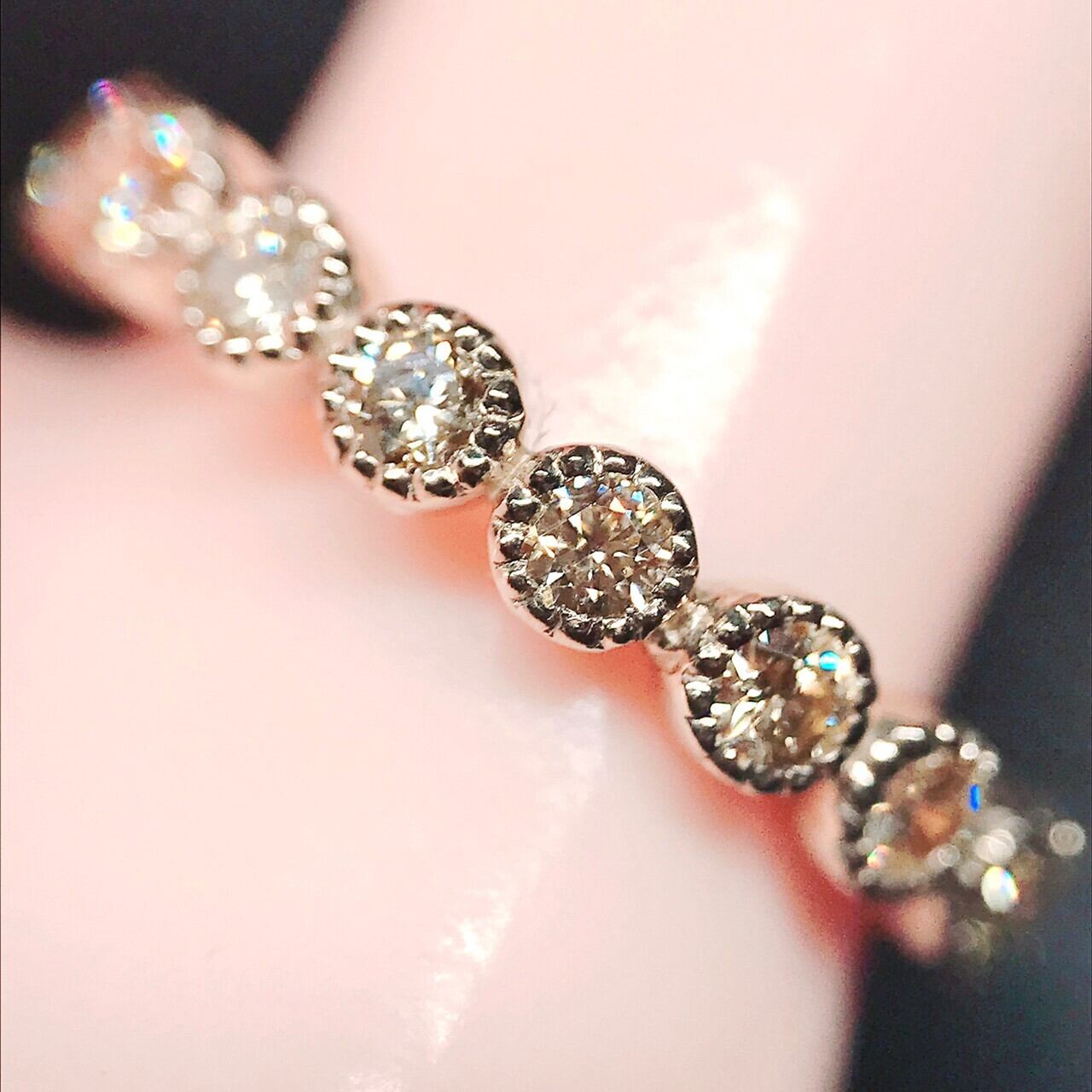 0.70ct セイレーンアズーロ フルエタニティ ダイヤリング K18 ピンキー
