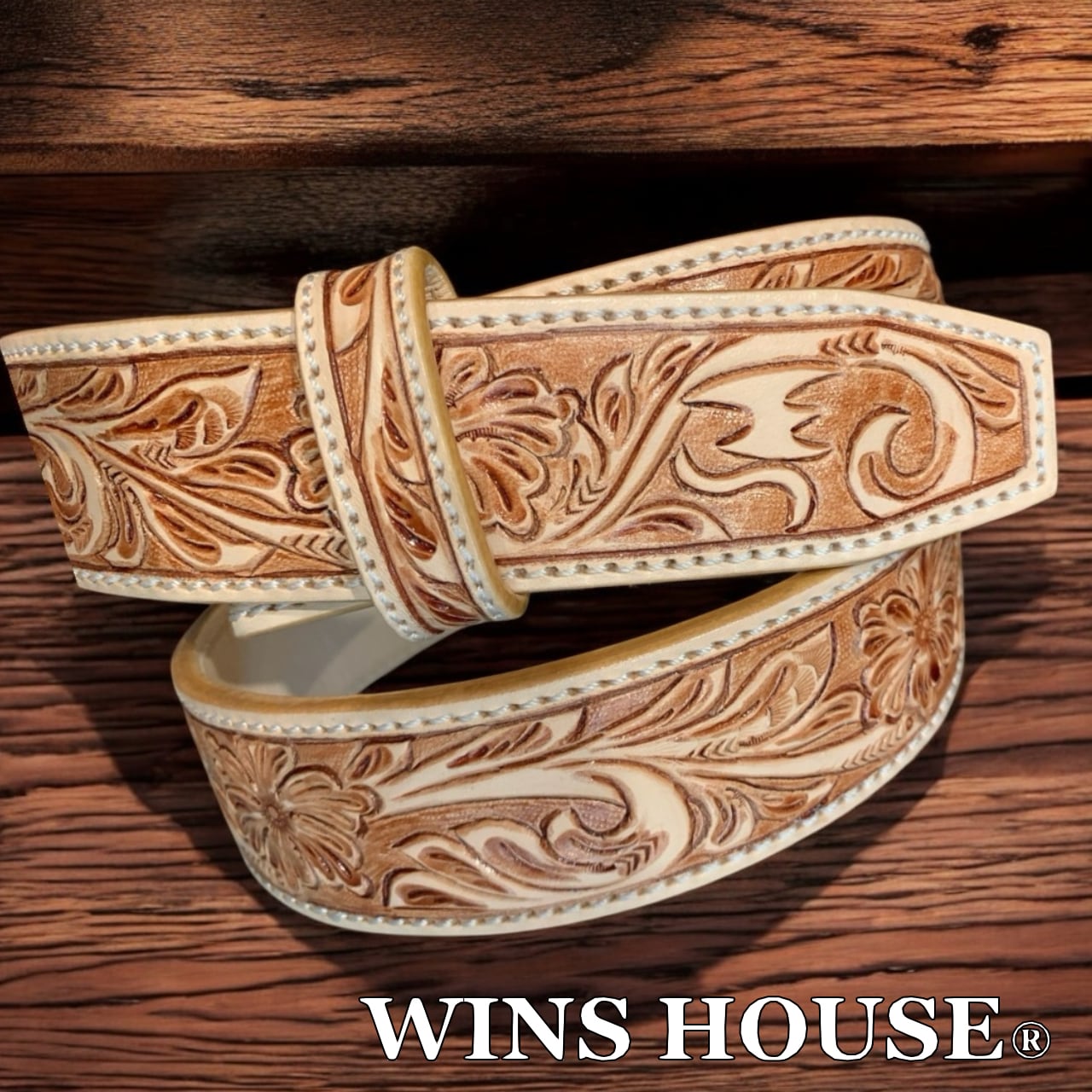 WINS HOUSE®︎【ウインズハウス】 カービング レザー ベルト帯 40