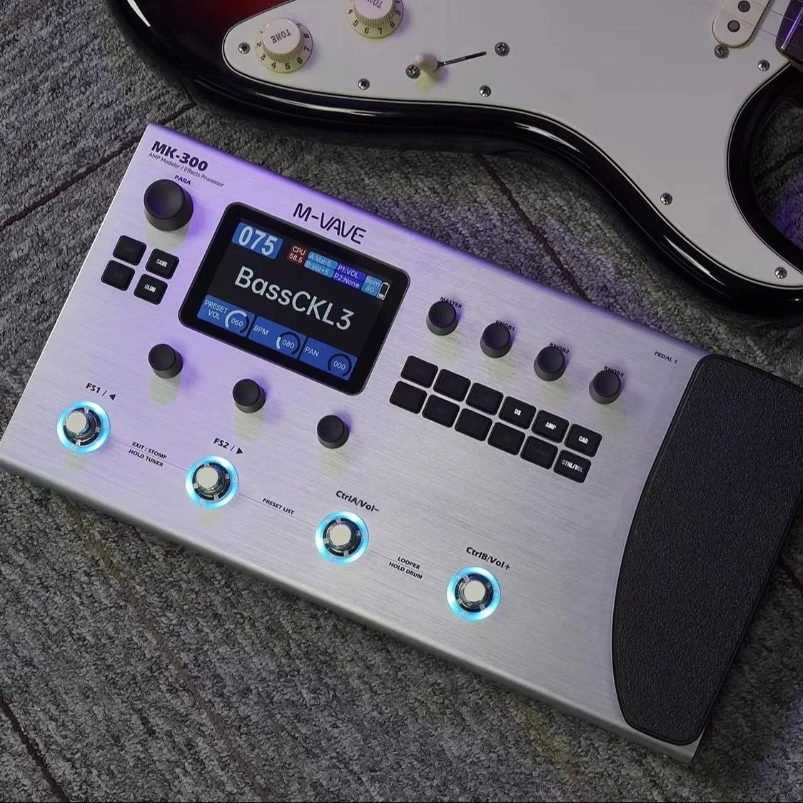 M-VAVE MK300 エレキギター（マルチエフェクトペダル、ニューラル