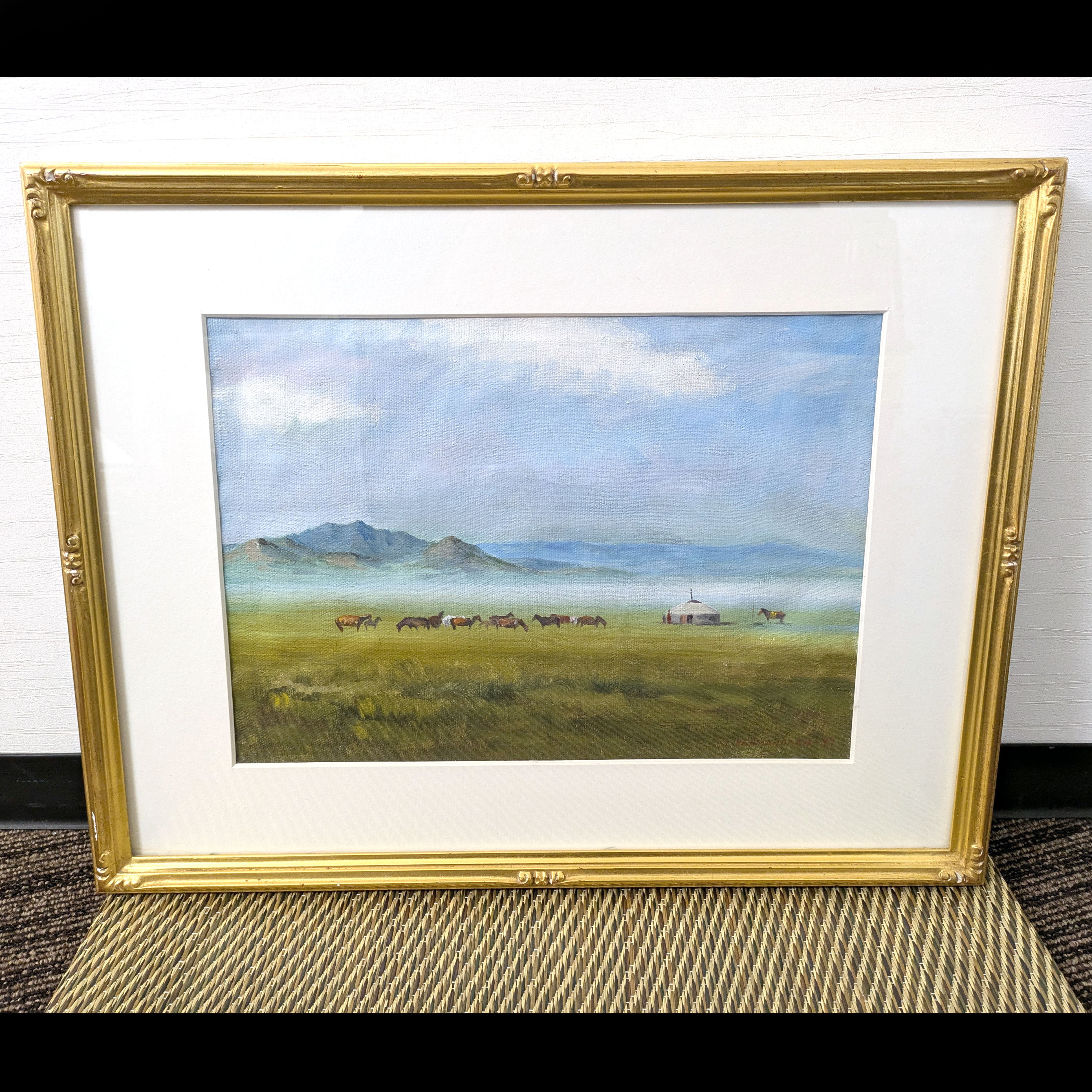 T・NARMANDAKH・モンゴル風景画・油絵・絵画・芸術・美術・No.240925