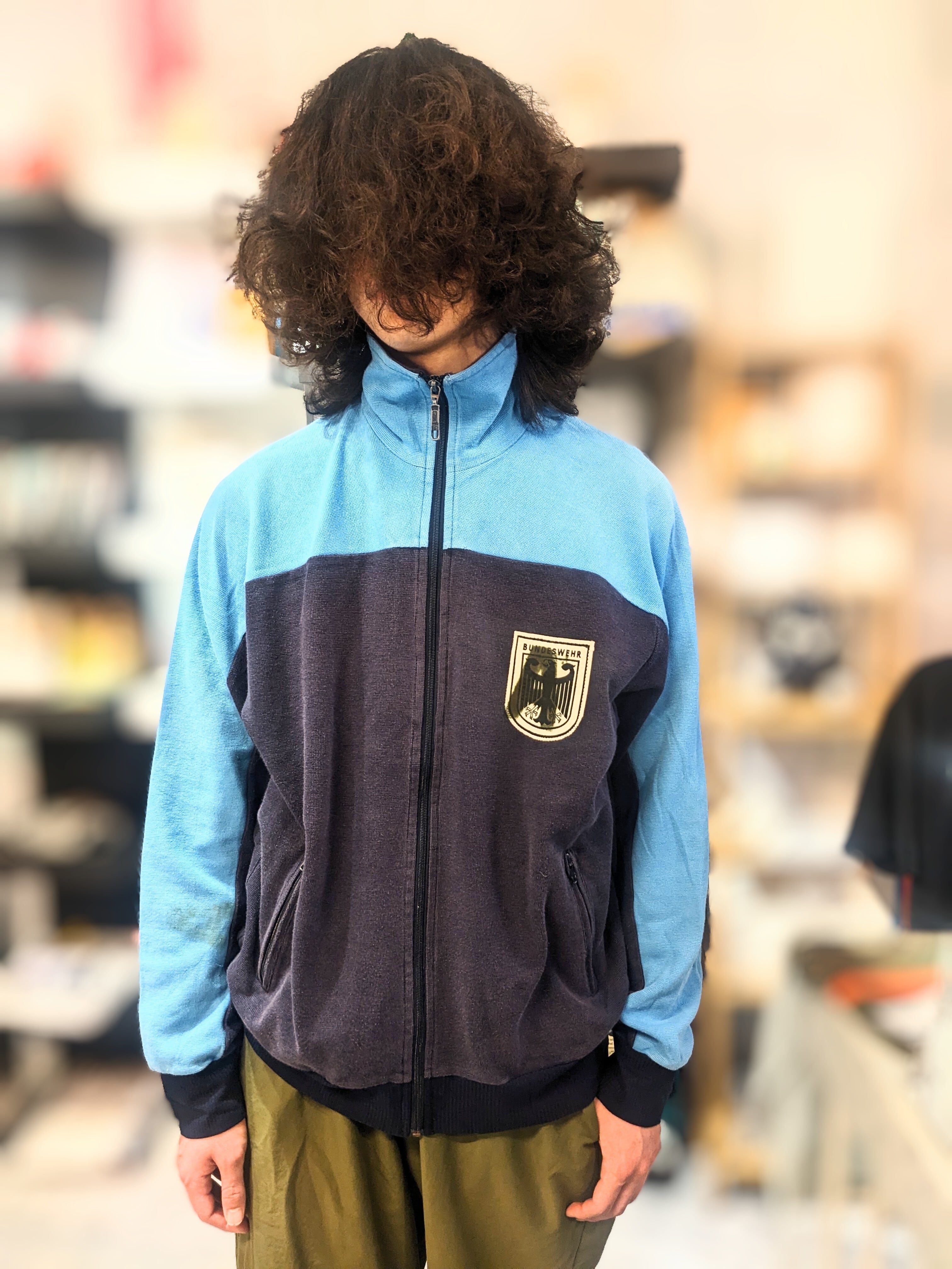 再入荷！ドイツ軍トレーニングジムトラック ジャケット ブルー XL | 風