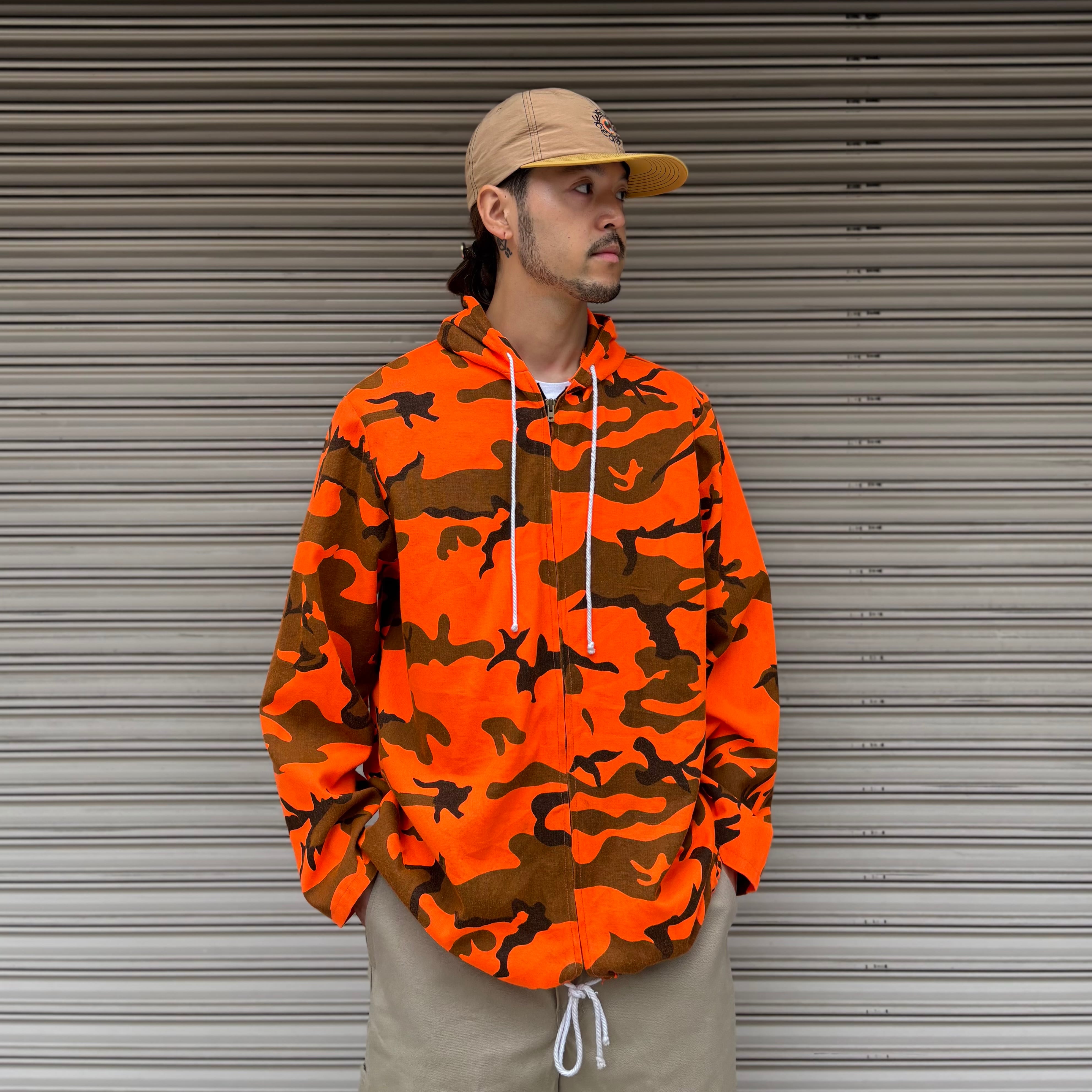 80's Camouflage Zip-up Parka XL程度 / ハンティング カモ柄 迷彩