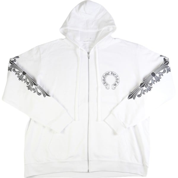 Size【L】 CHROME HEARTS クロム・ハーツ HORSESHOE ZIP HOODIE WHITE