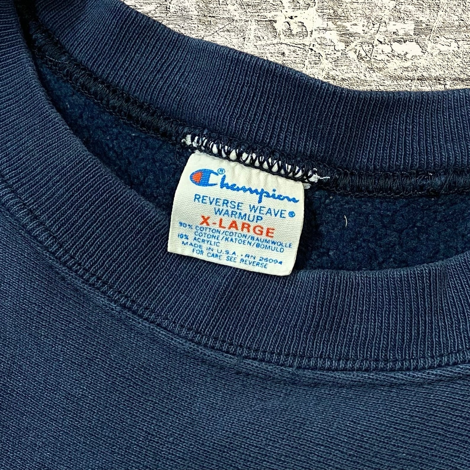 80s Champion カレッジ 3段 GEORGETOWN REVERSE WEAVE XL ネイビー