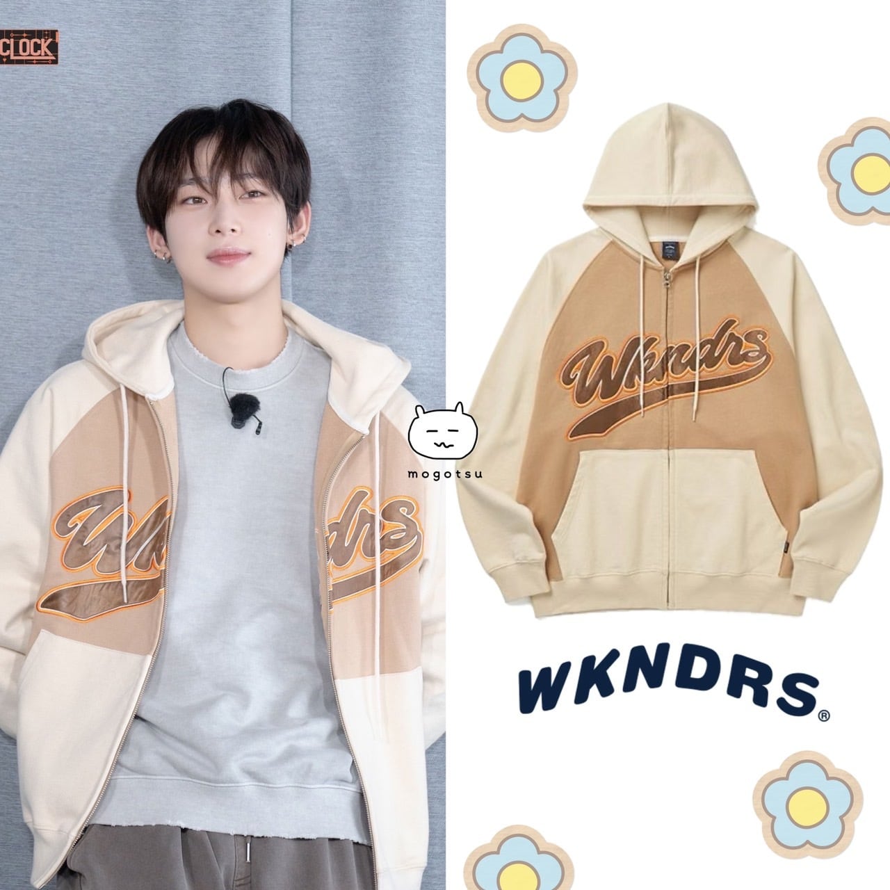☆ENHYPEN ソヌ 着用！！【WKNDRS】BASEBALL SCRIPT ZIPUP HOODIE