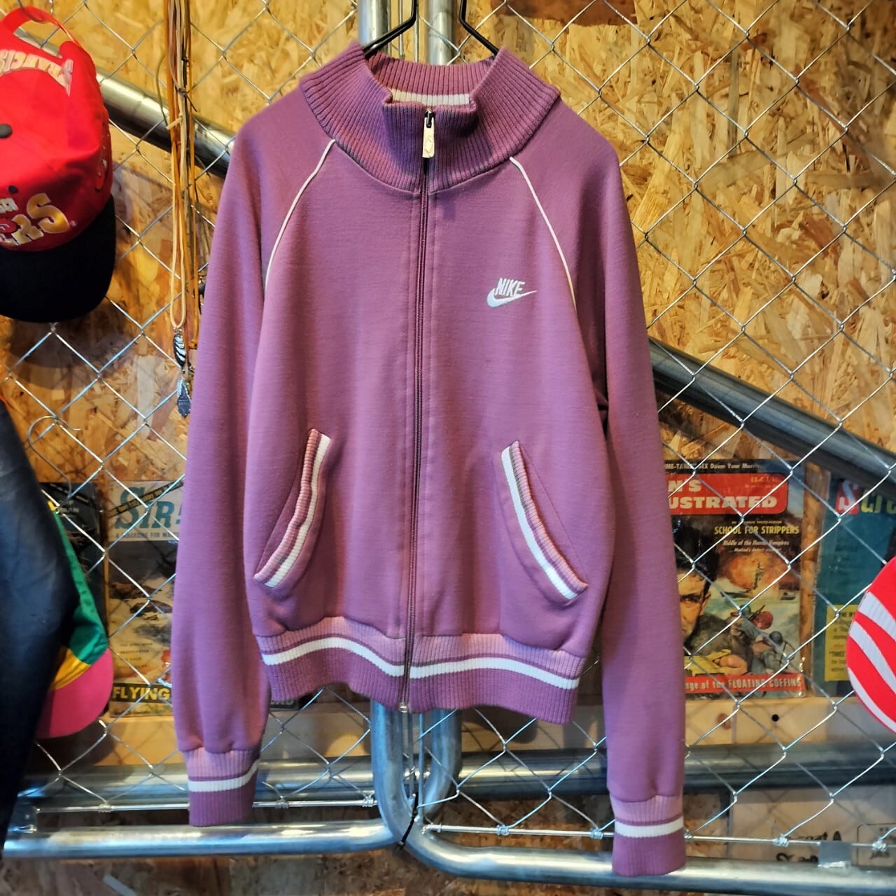 NIKE ナイキ 80s 刺繍ロゴ アクリル素材 トラックジャケット ジャージ