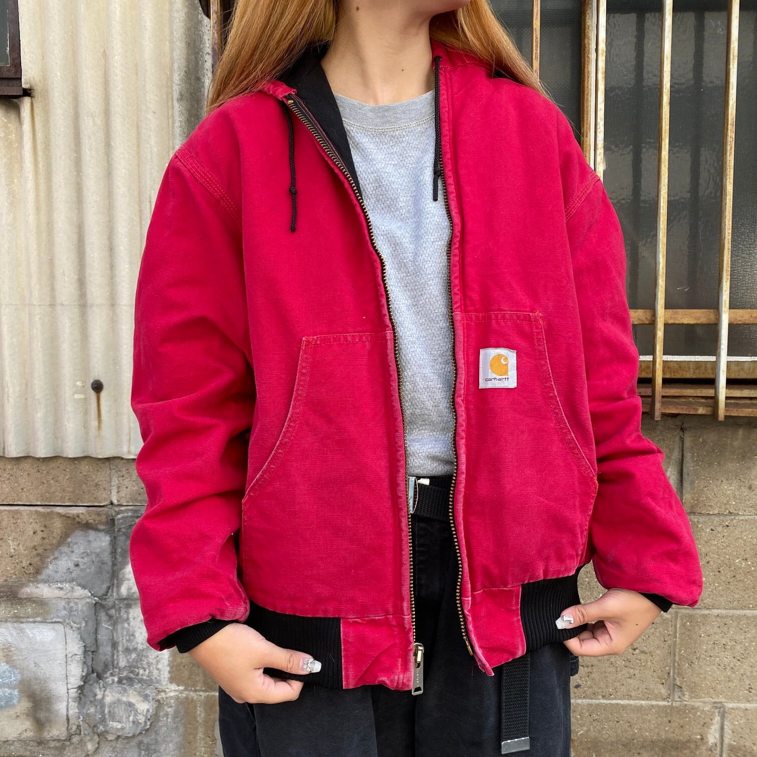 90年代 Carhatt カーハート ワンポイントロゴ ダック地 アクティブ