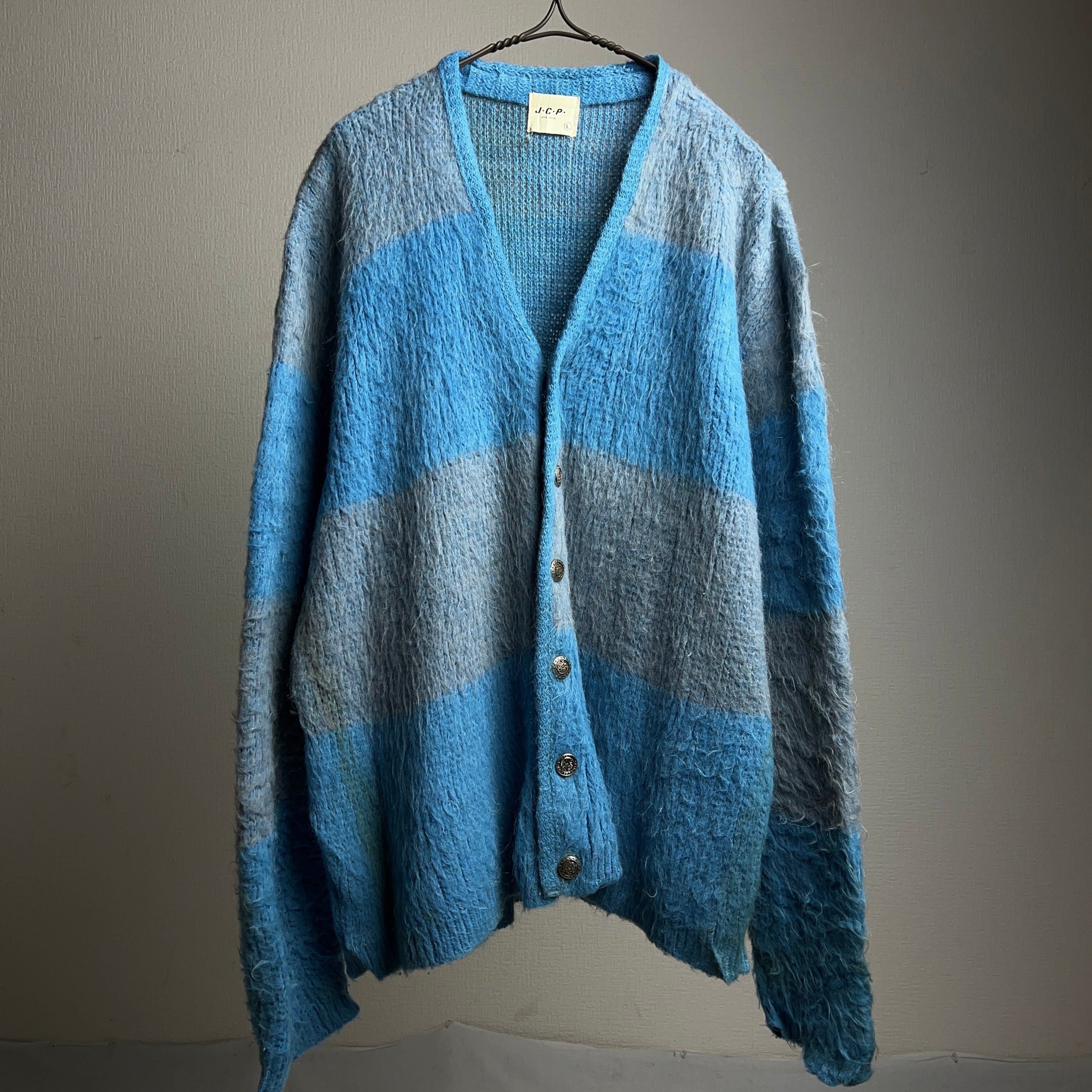 1960's~ J.C.Penney MOHAIR KNIT CARDIGAN BORDER 60年代 70年代