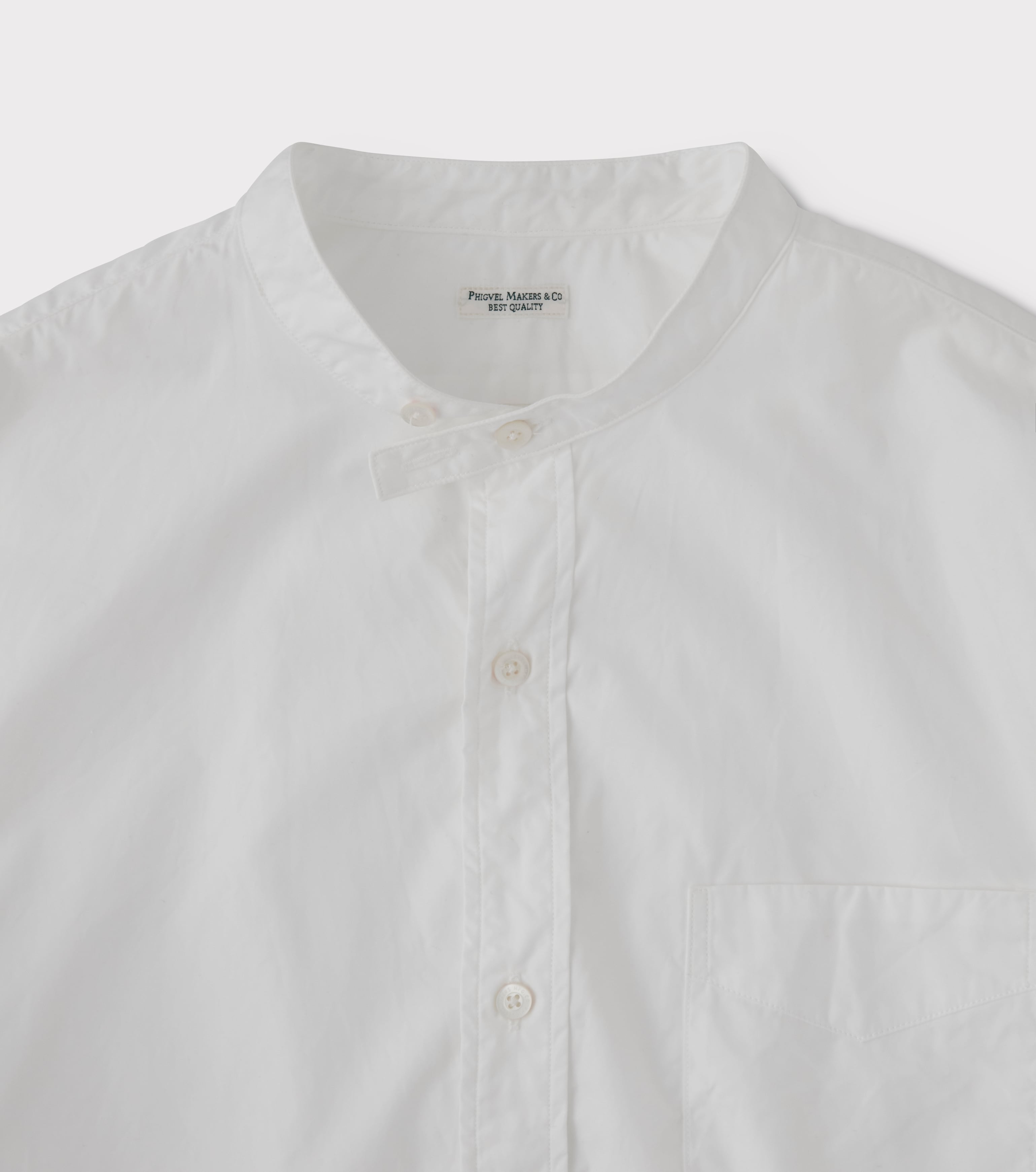 PHIGVEL - BAND COLLAR DRESS SHIRT | HUMAN and THINGS