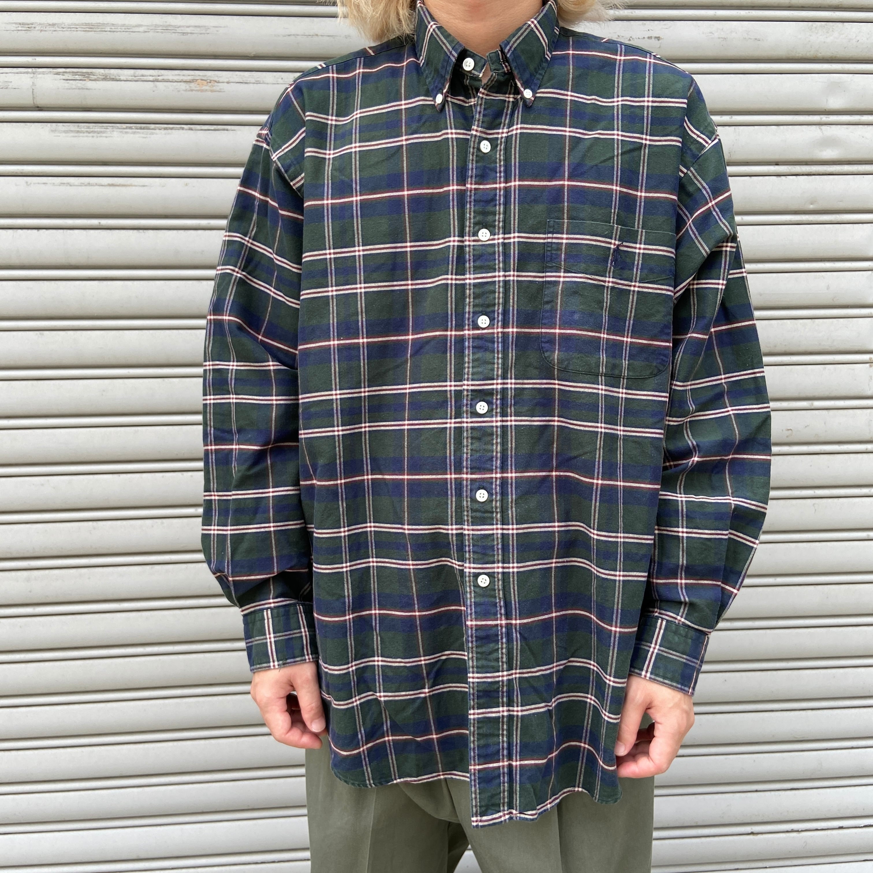90s ラルフローレン BIGSHIRTS ビッグシャツ チェック柄 グリーン M