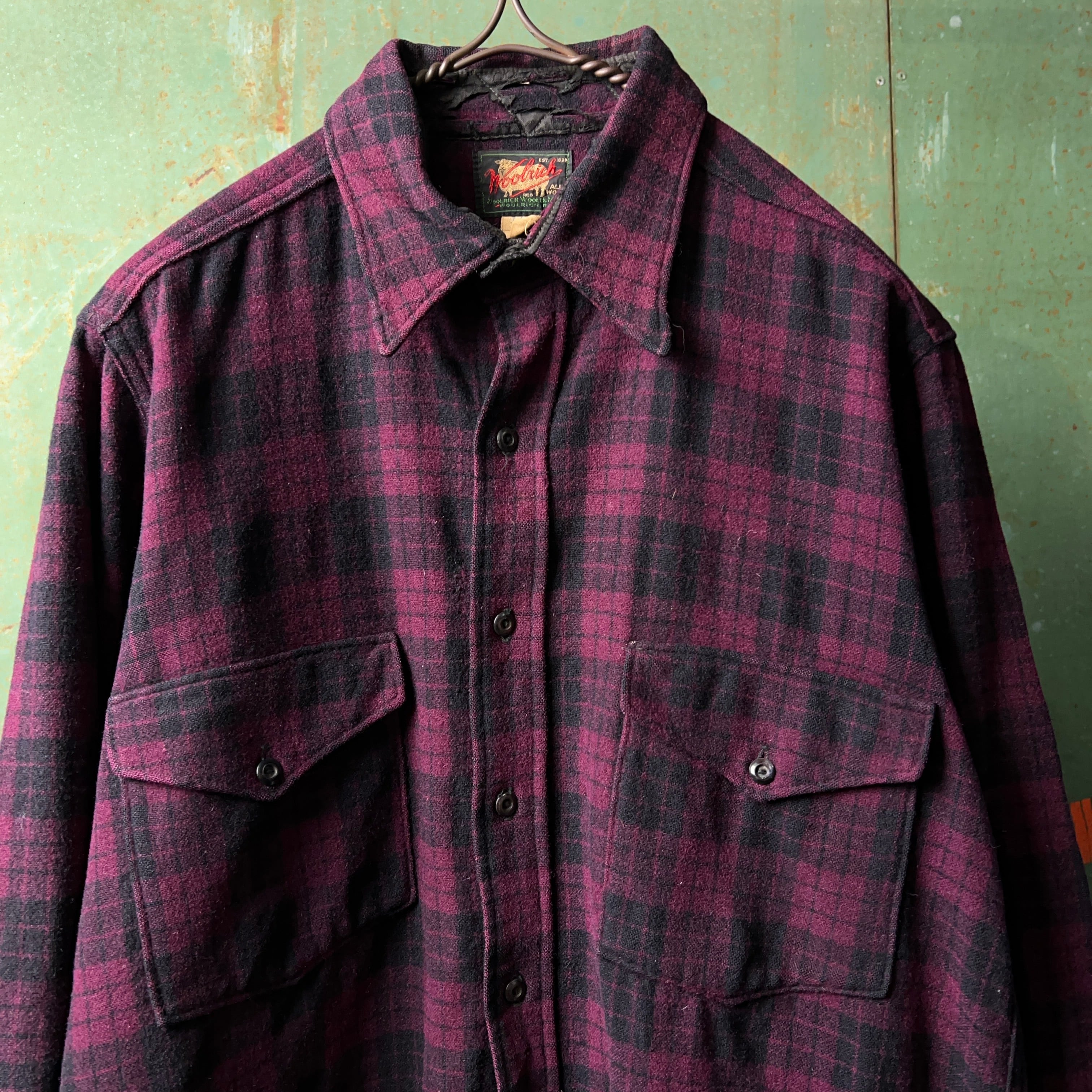 1940's Woolrich Plaid Wool Shirt 40年代 ウールリッチ チェック柄