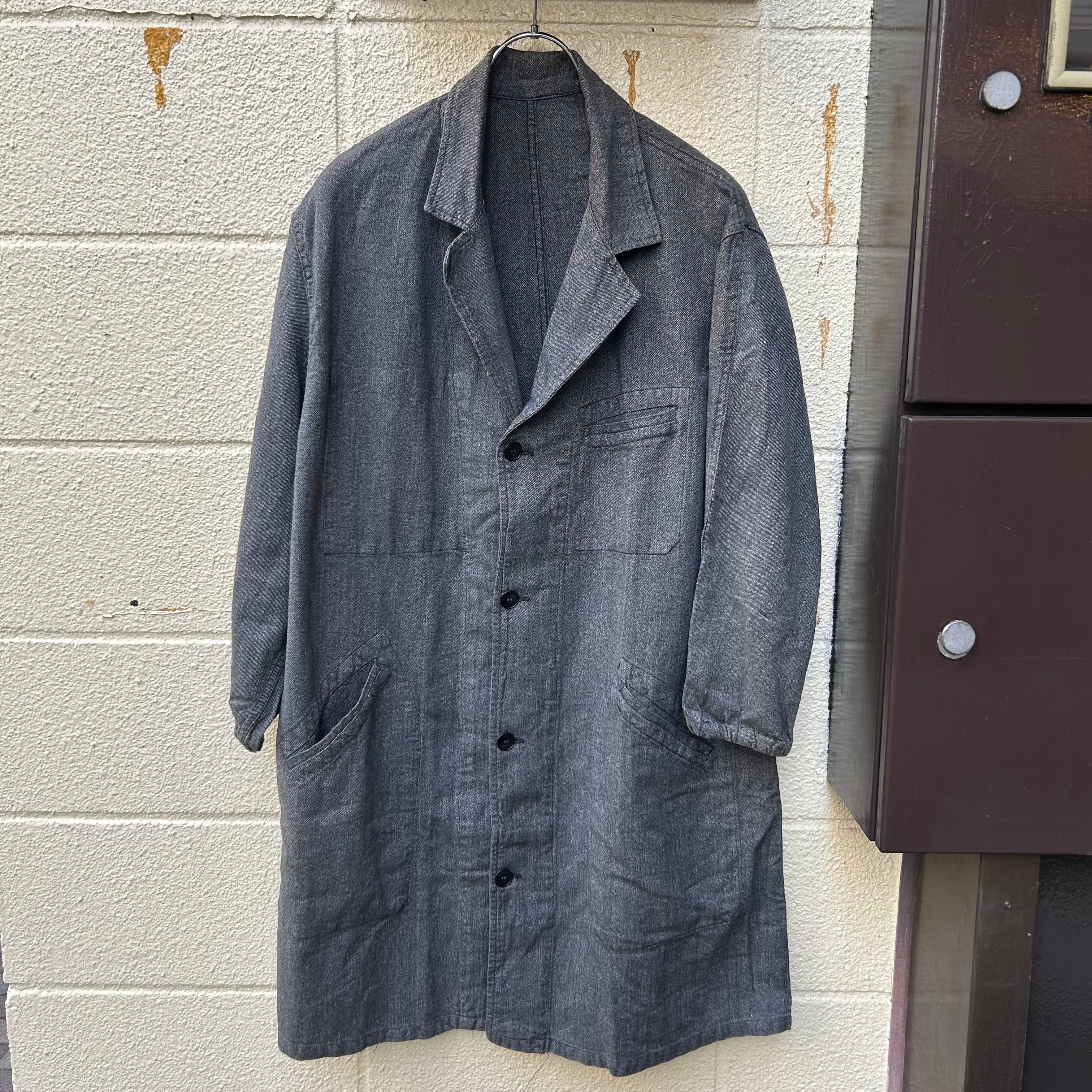 50's France Vintage Black Chambray Atelier Coat | AMICI used