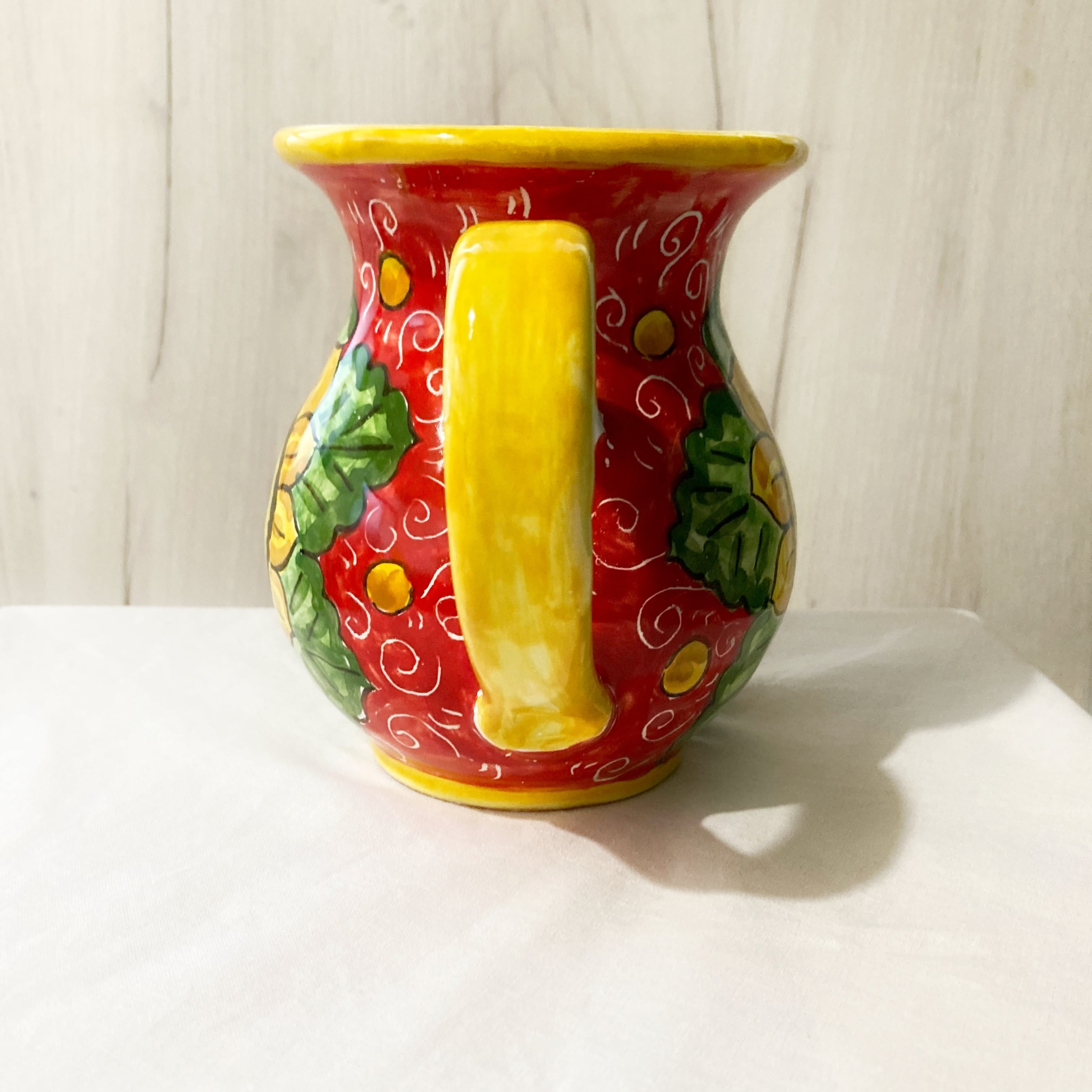マヨリカ焼き 水差し ジャグ 14cm 600mL BRC004 イタリア陶器 ひまわり
