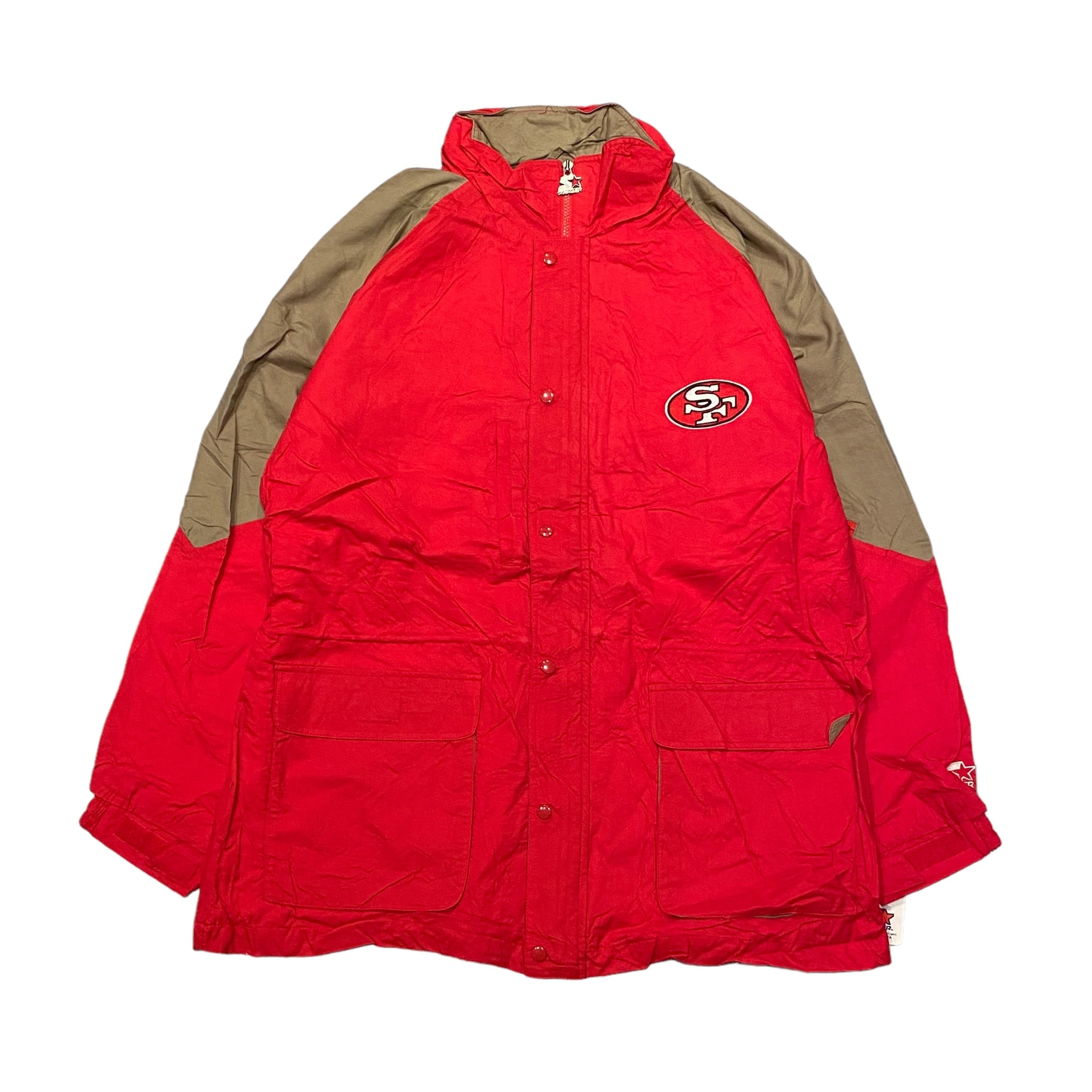 DEADSTOCK 90's Starter NFL San Francisco 49ers Nylon Jaket L