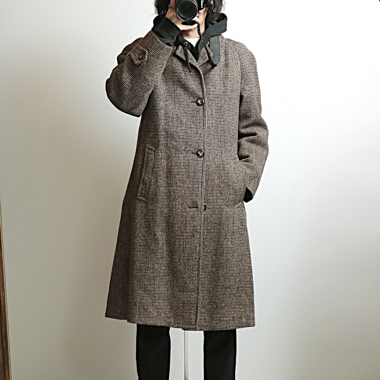70s Plymouth of Boston Harris tweed ハリスツイード ロング コート