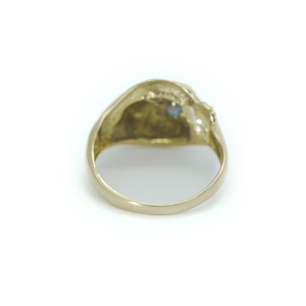 K18 キャッツアイ 猫 デザインリング 18金 指輪 13号 Y03885 | 大和屋
