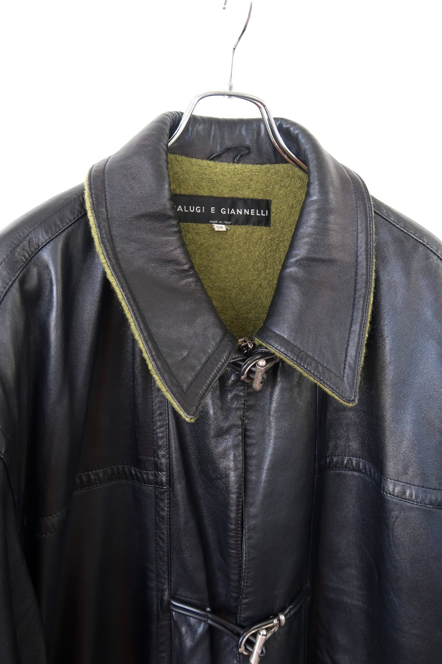 1980s- CALUGI E GIANNELLI layered design leather coat | Pay ID