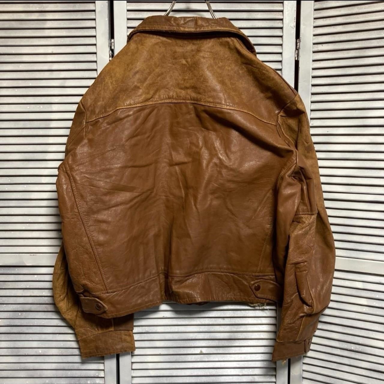 レザー ジャケット ビンテージ 古着 40s ~ 50s 60s 茶色 ACME zip