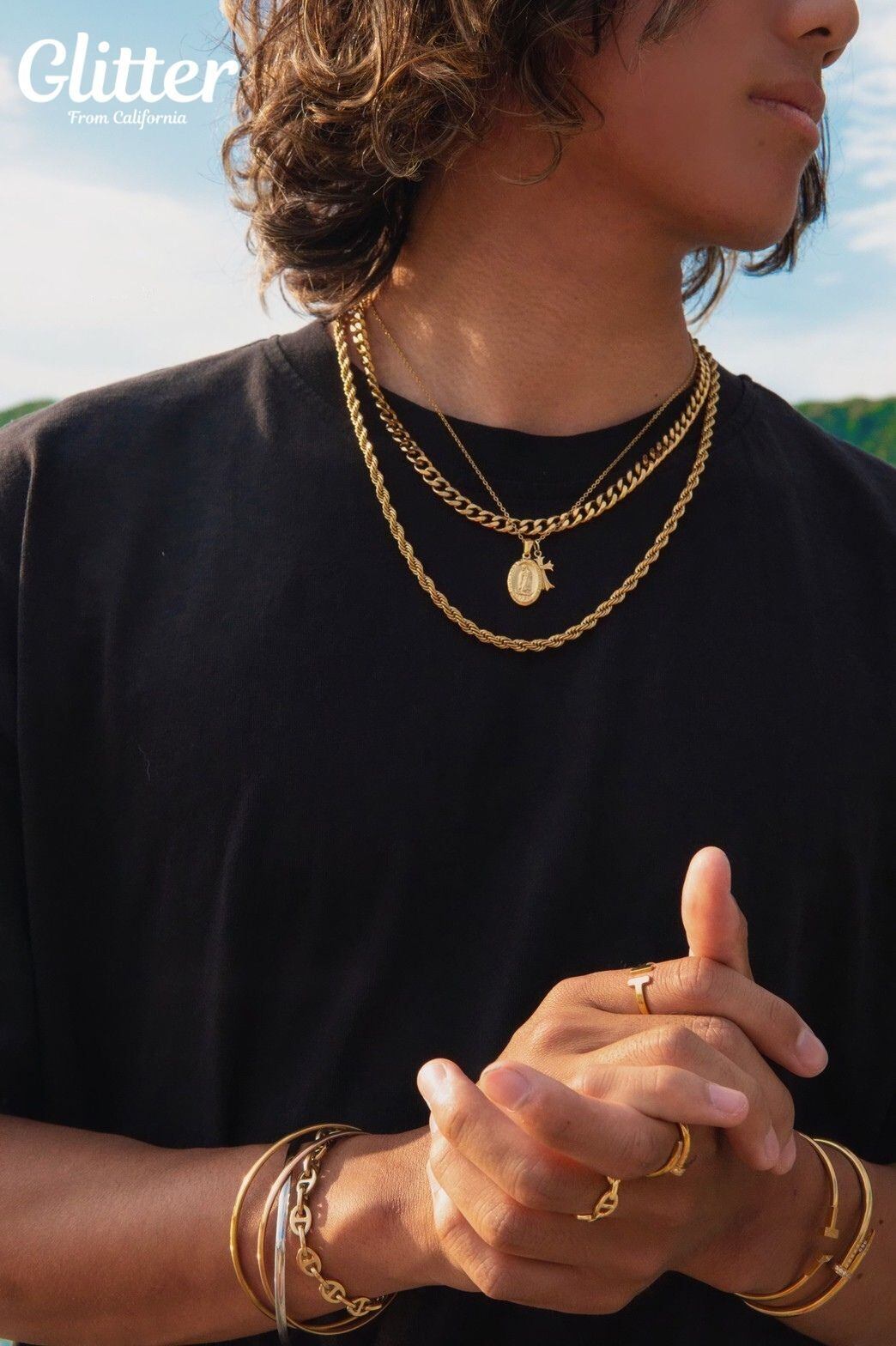 Miami Chain Link Necklace 【7.6mm/GOLD】 | Glitter