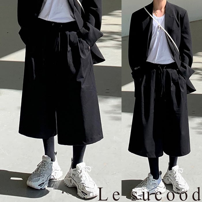 Le sucood】【お支払い確認後20日以内発送】7分丈クロップドパンツ