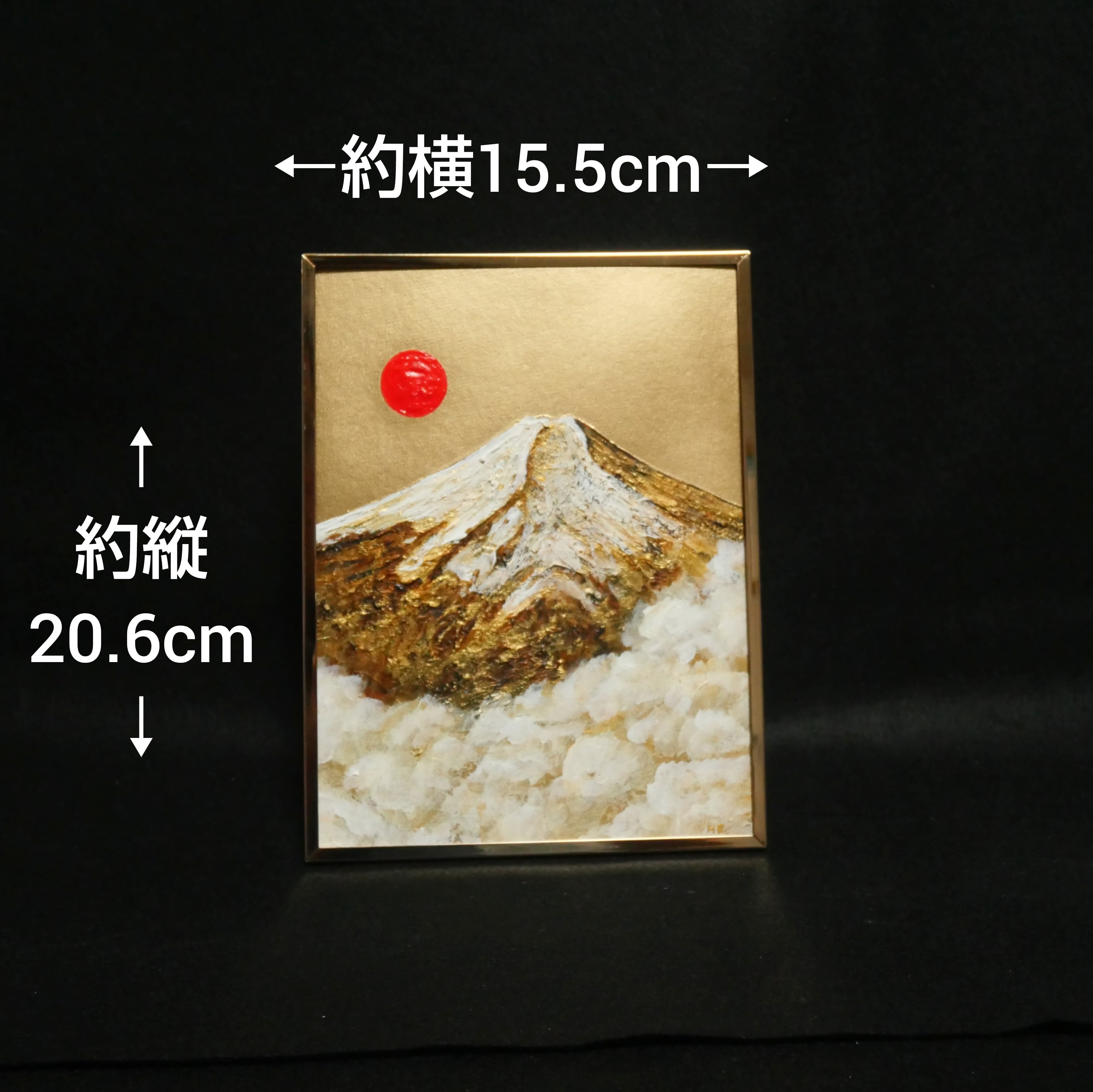 油絵 油彩 油彩画 絵 絵画 ミニ絵画【金の富士山】 | HIROSHI1990