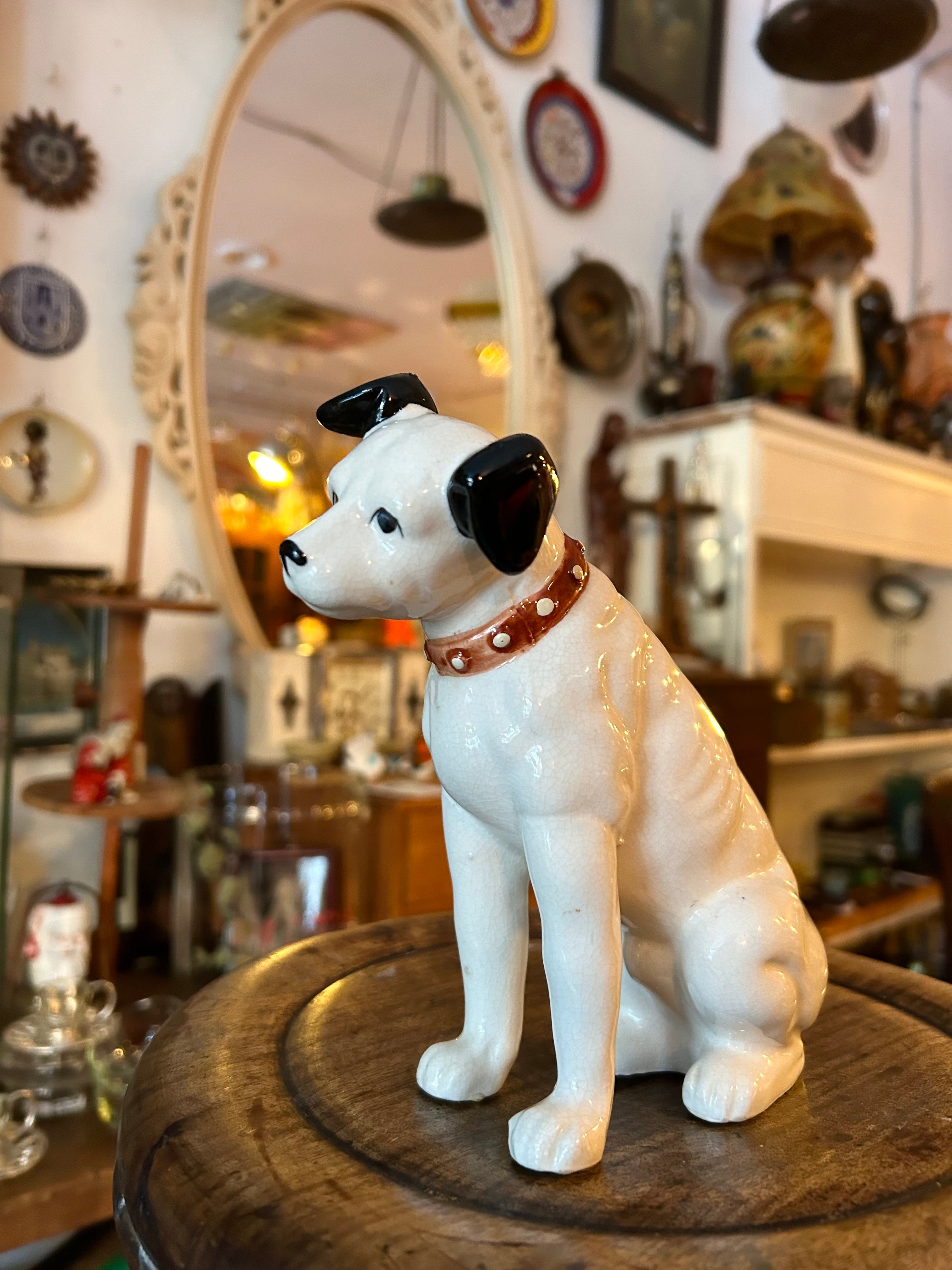 昭和レトロ Victor ビクター犬 ニッパーくん 陶器製 置物 | choice
