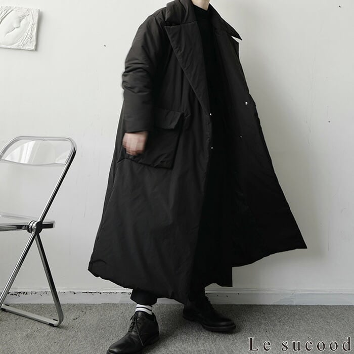 Le sucood】【お支払い確認後20日以内発送】 ビッグラペル中綿ロング