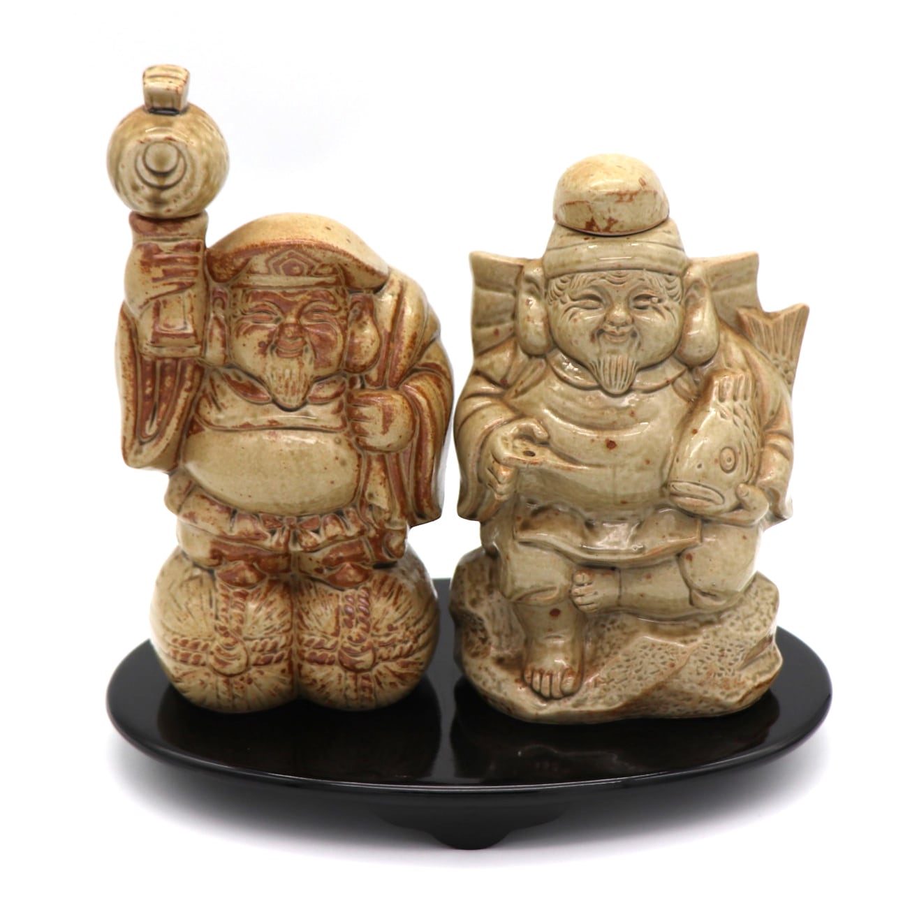 恵比寿・大黒天・陶器ボトル・七福神・縁起物・No.201220-58・梱包
