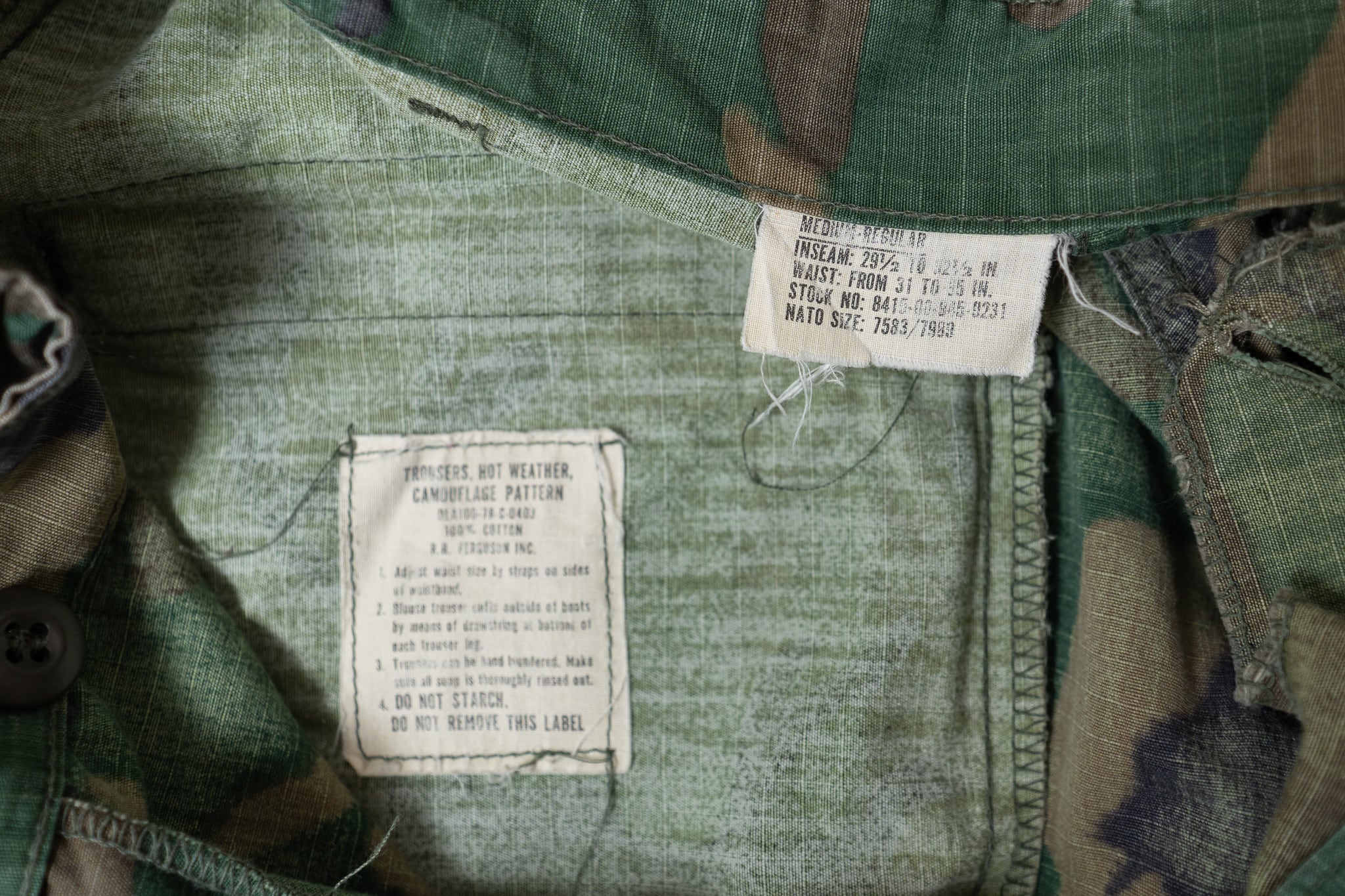 M-R】U.S.Army 70's Jungle Fatigue Pants 4th ERDL 