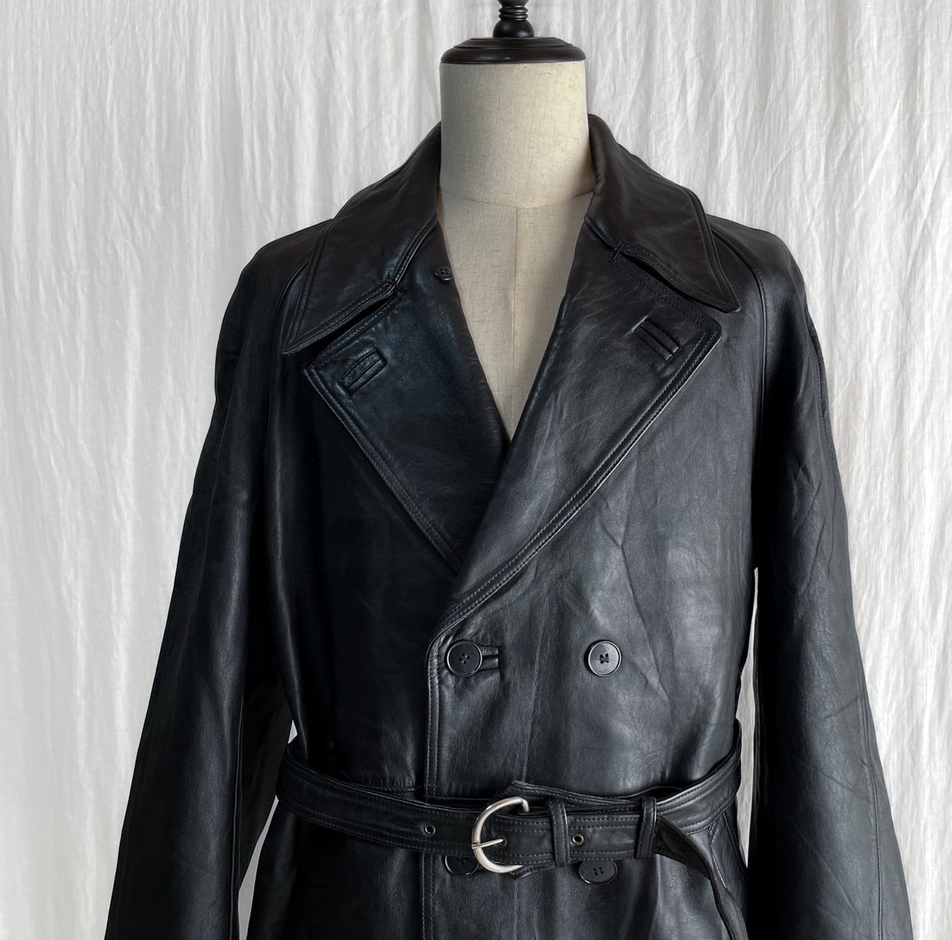 60s 70s フランス ヴィンテージ レザーコート 100 ジャケット フランス