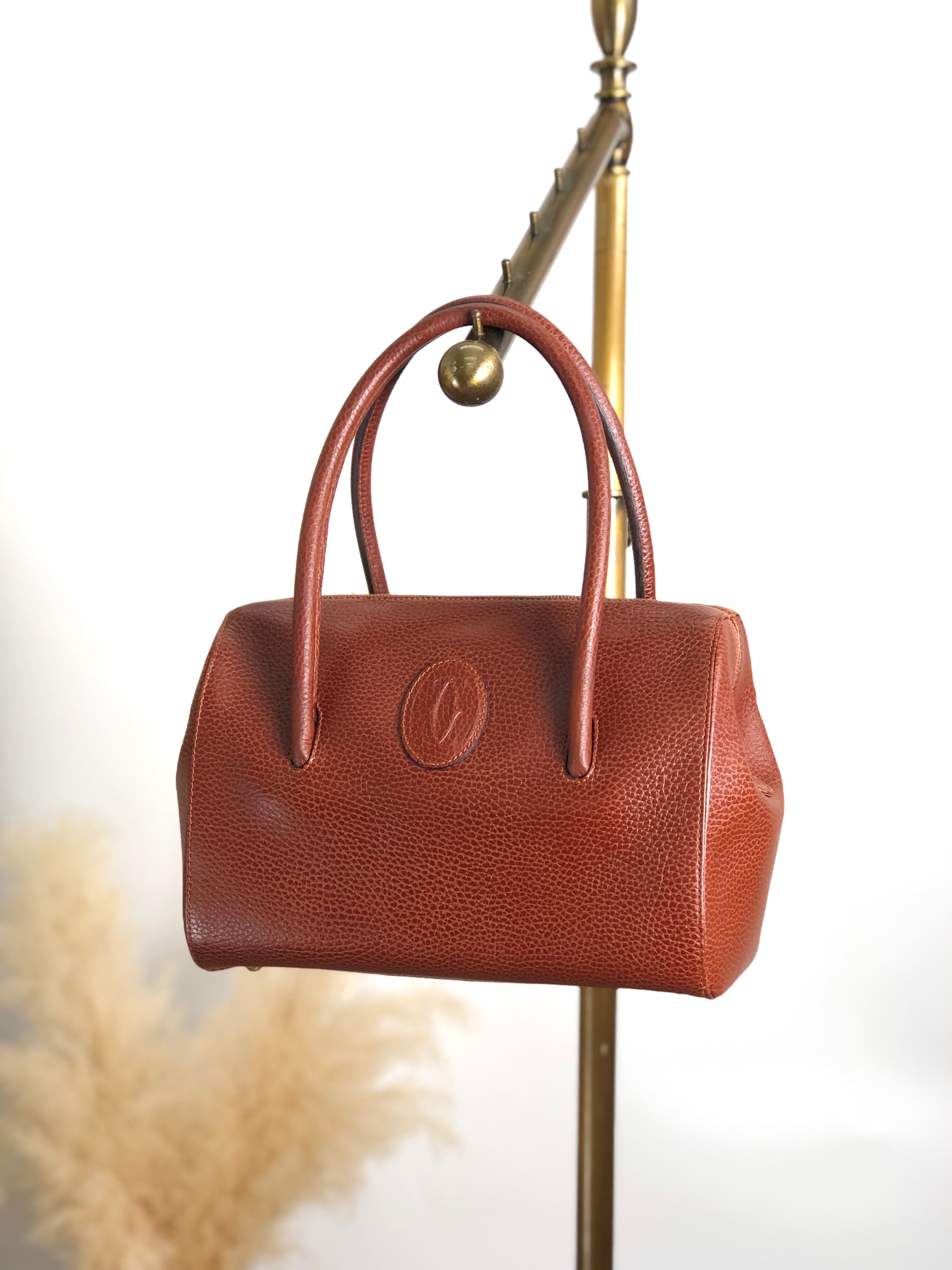 Cartier カルティエ マストライン ハンドバッグ ブラウン レザー ミニ