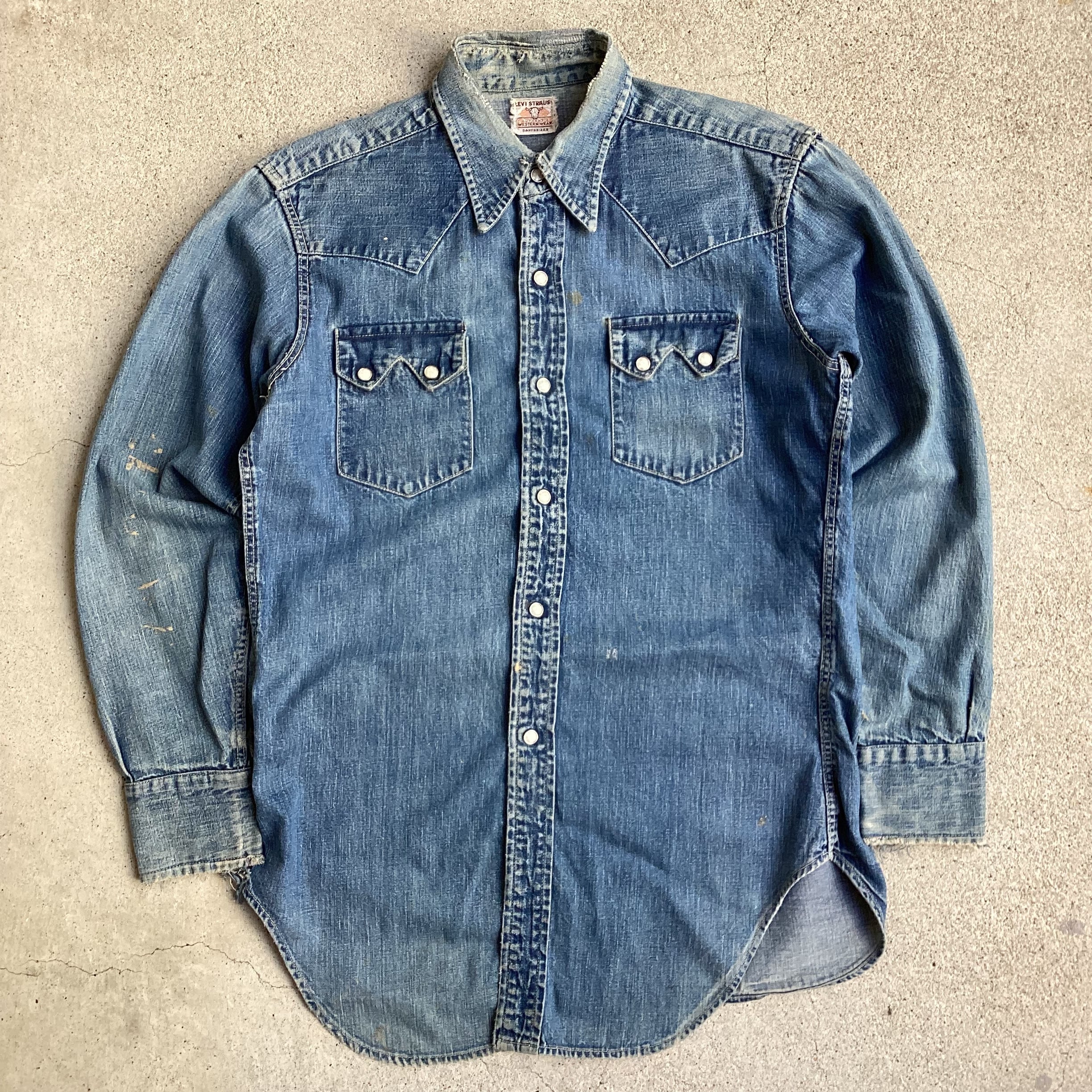 VTG Levis 40s 50s ショートホーン タグ デニム ウェスタン シャツ