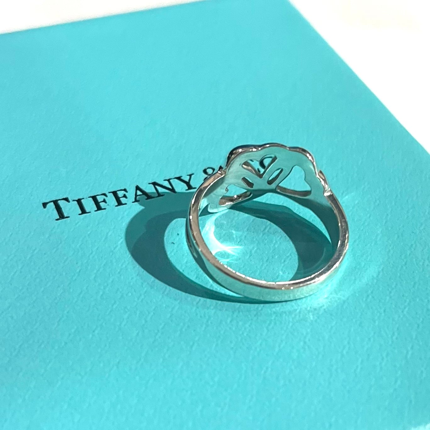 TIFFANY&CO.】1893 トリプルオープンハート リング 12号／シルバー925