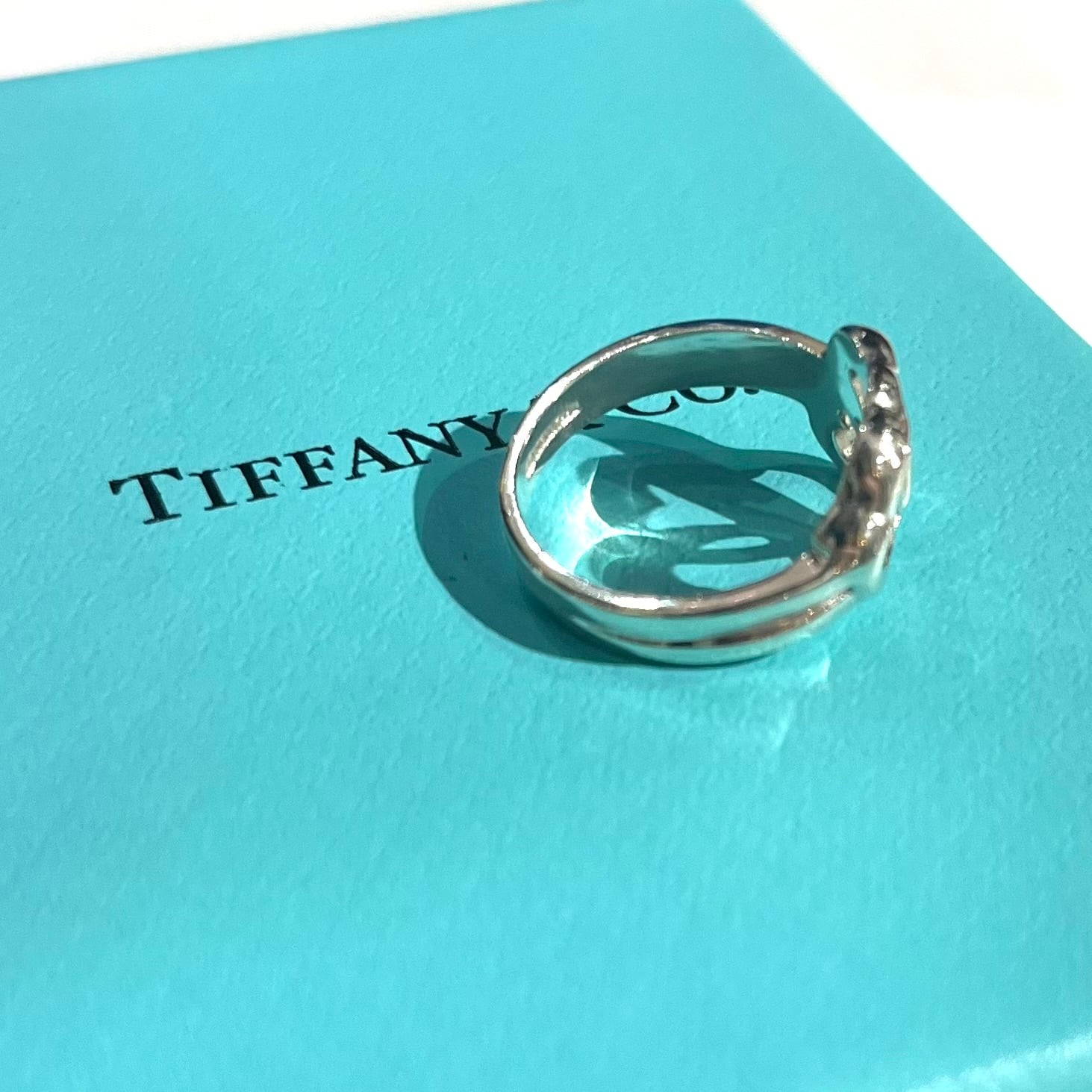 TIFFANY&CO.】1893 トリプルオープンハート リング 12号／シルバー925