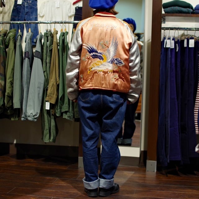 1950s Japanese Souvenir Jacket / 50年代 スカジャン 鷹＆日本地図