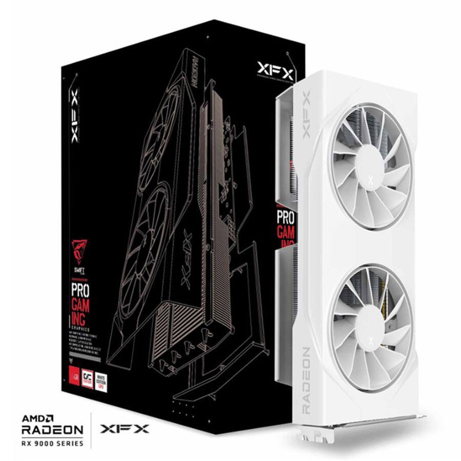 XFX Swift AMD Radeon™ RX 9060 XT OC White Gaming Edition with 16GB