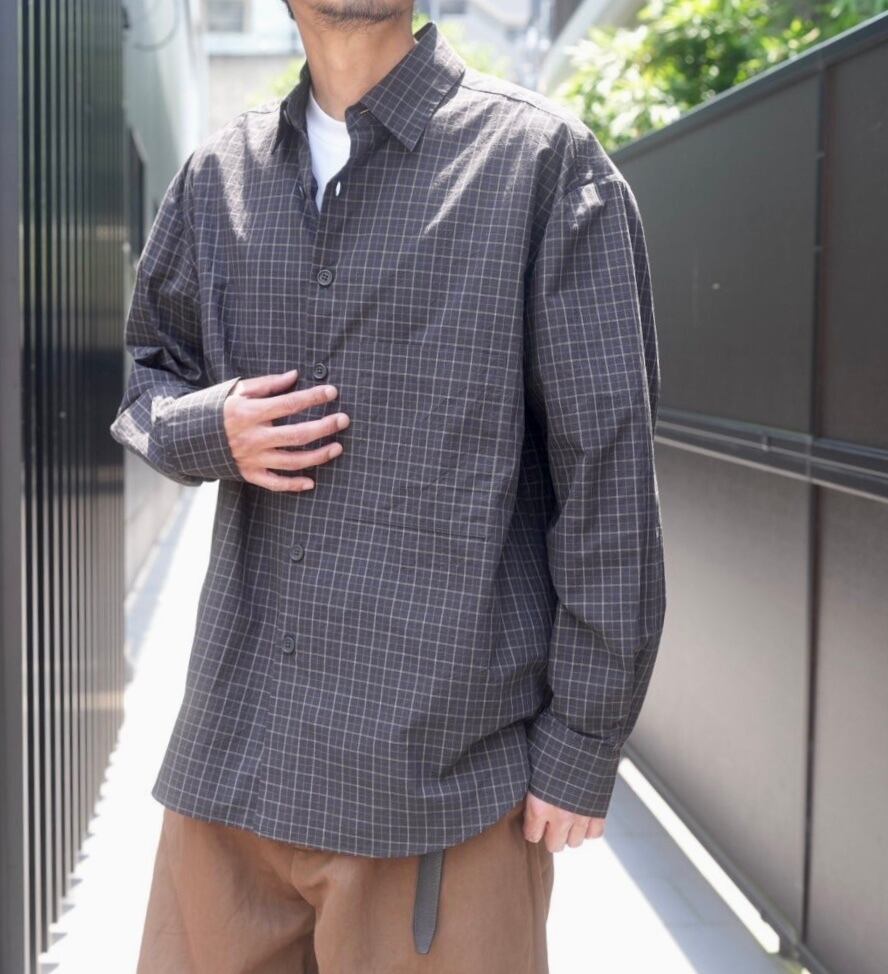 EVAN KINORI(エヴァン キノリ) / Big Shirt Two Cotton Grid Cloth