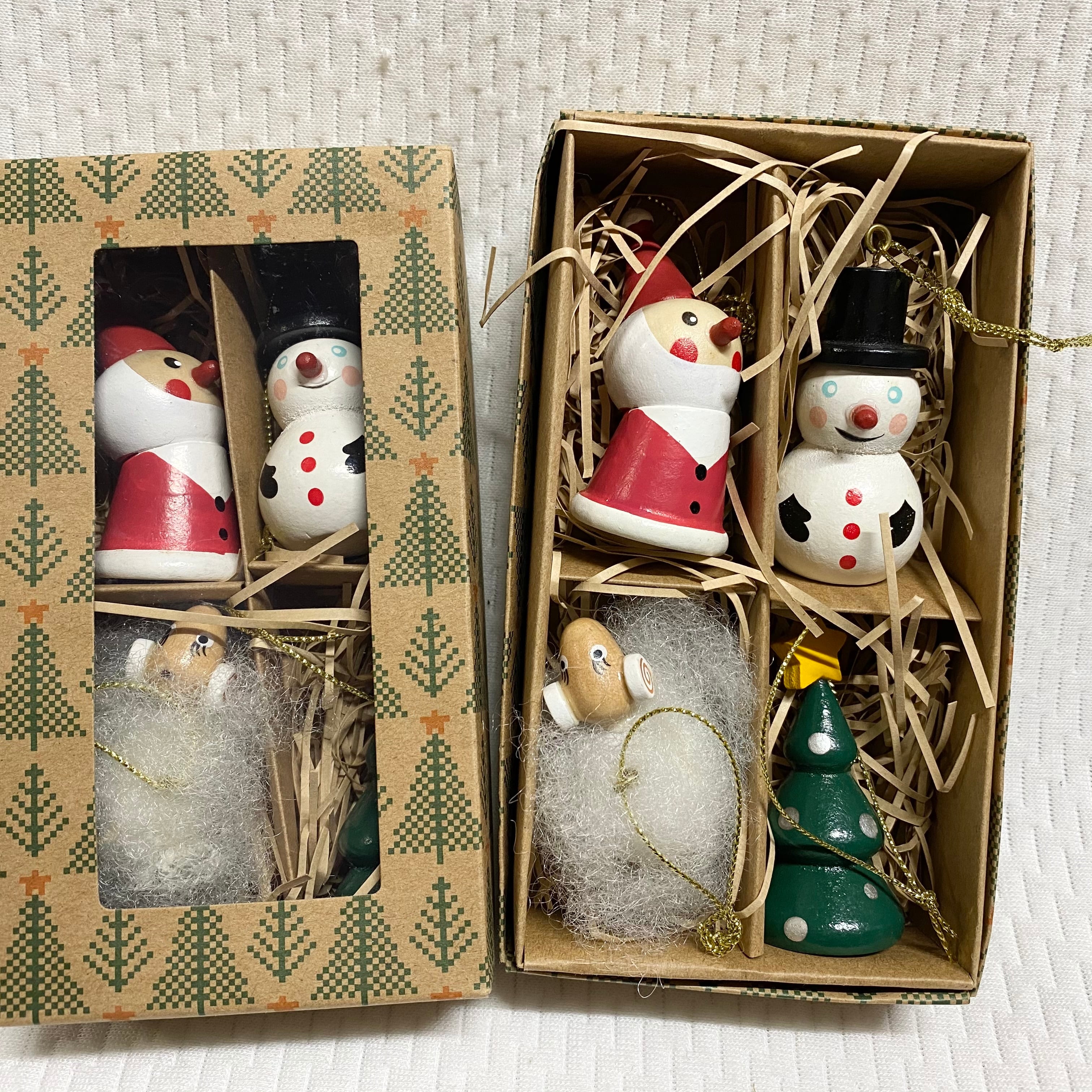 ウッドオーナメントセット4入 木製 クリスマス雑貨 サンタスノーマン羊