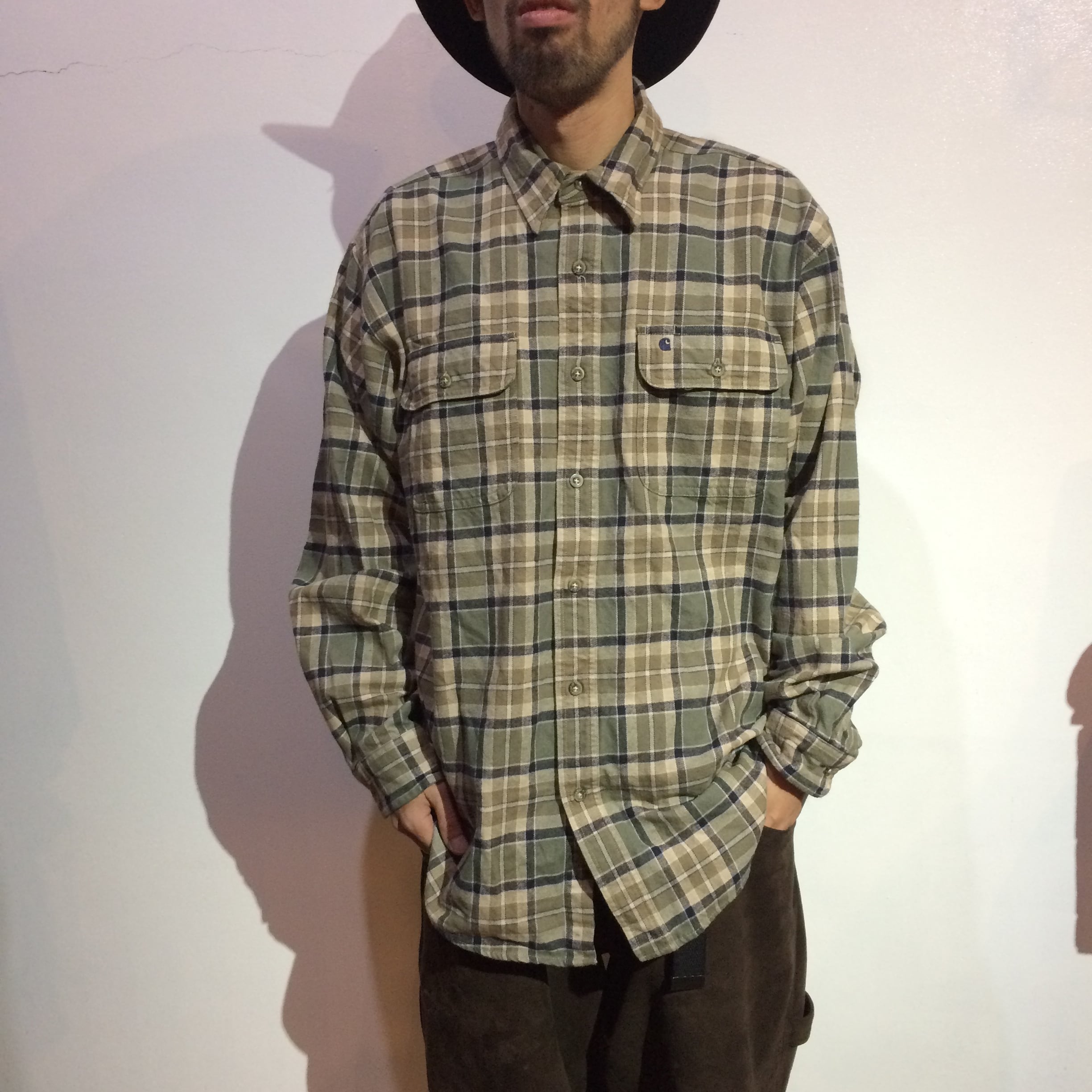 送料無料』Carhartt ネルシャツ チェック柄 L ストリート 裏原 西海岸