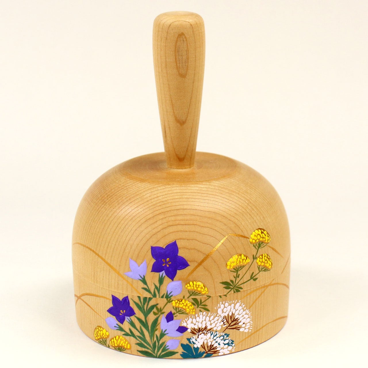 中川秀甫 作 桧木地 秋草蒔絵 砧香合 | 茶道具 浜田