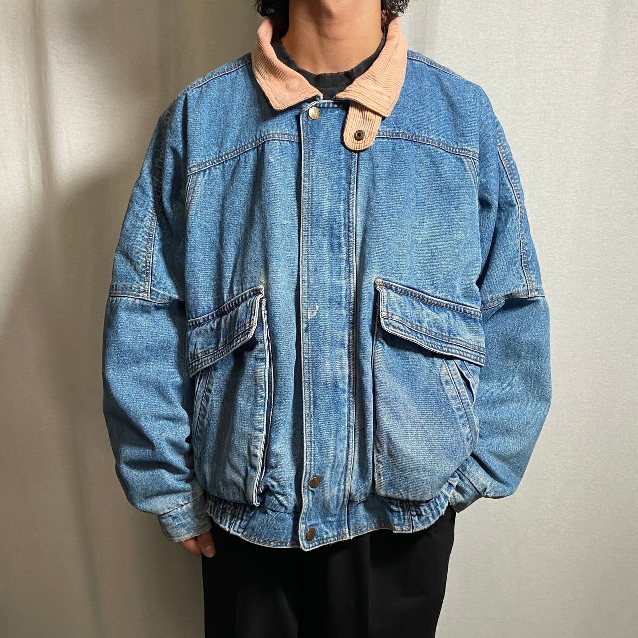 90年代 Great Land デニムジャケット コーデュロイ襟 メンズXL相当