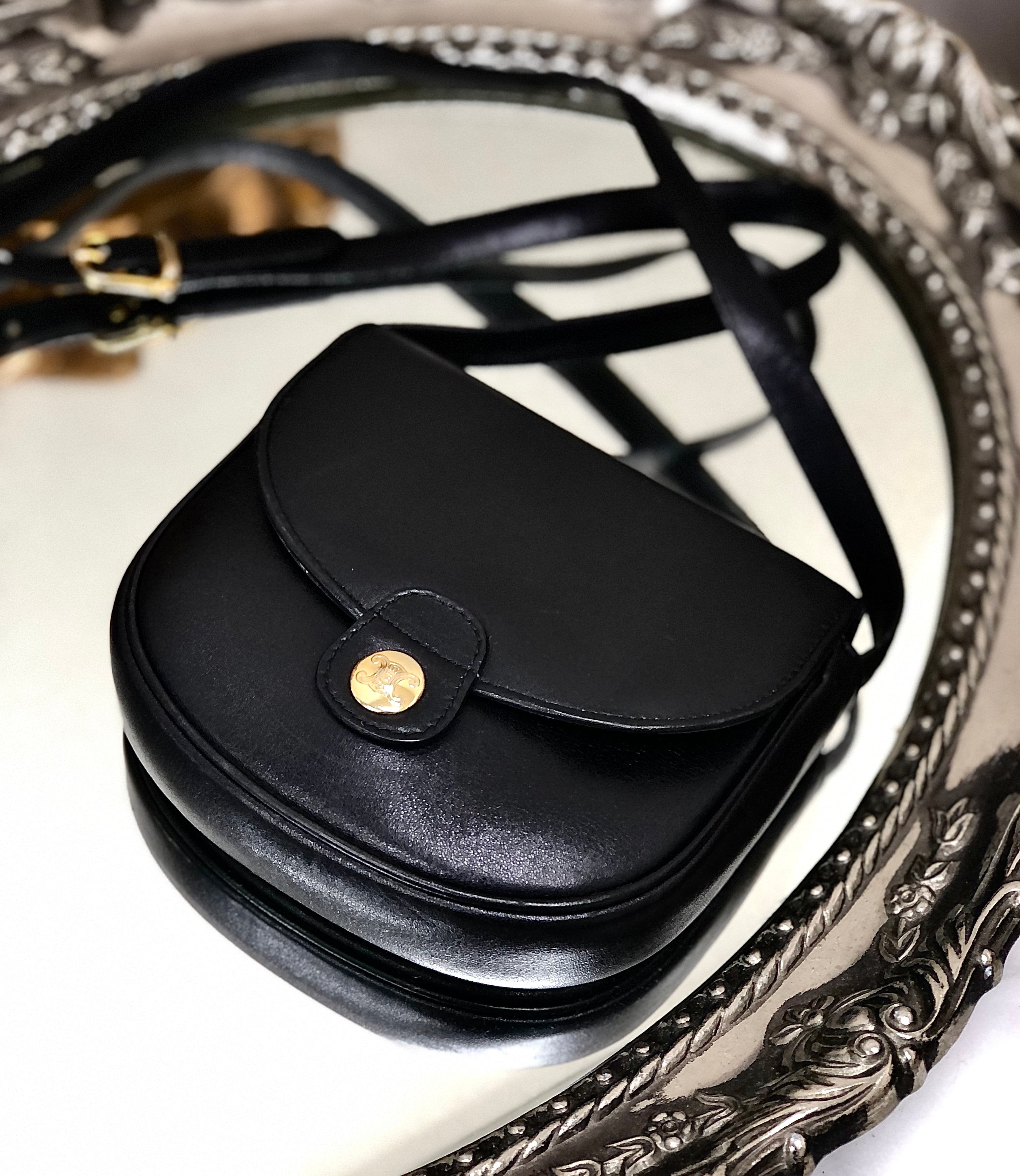 CELINE セリーヌ ブラゾン トリオンフ ボタン レザー ポシェット ミニ