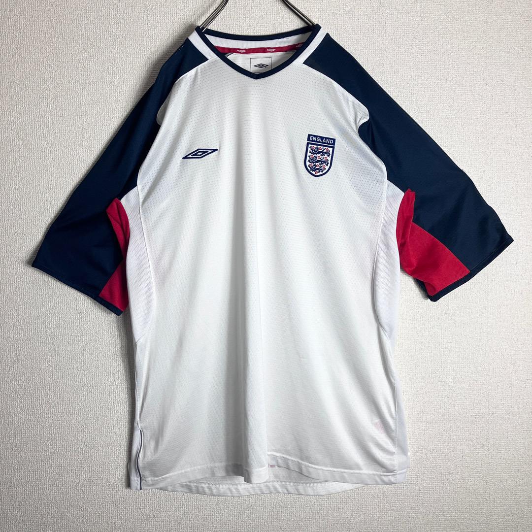 アンブロ イングランド代表 サッカーシャツ 00s 白 紺 赤 2XL 9560 | fuufu