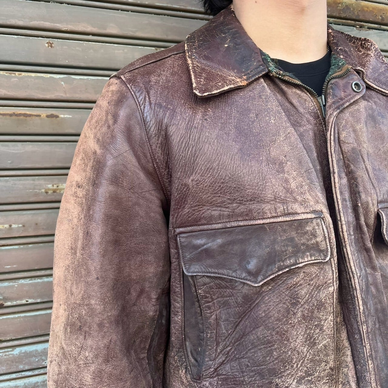50s Penneys A-2 フライトジャケット ペニーズ レザージャケット 44