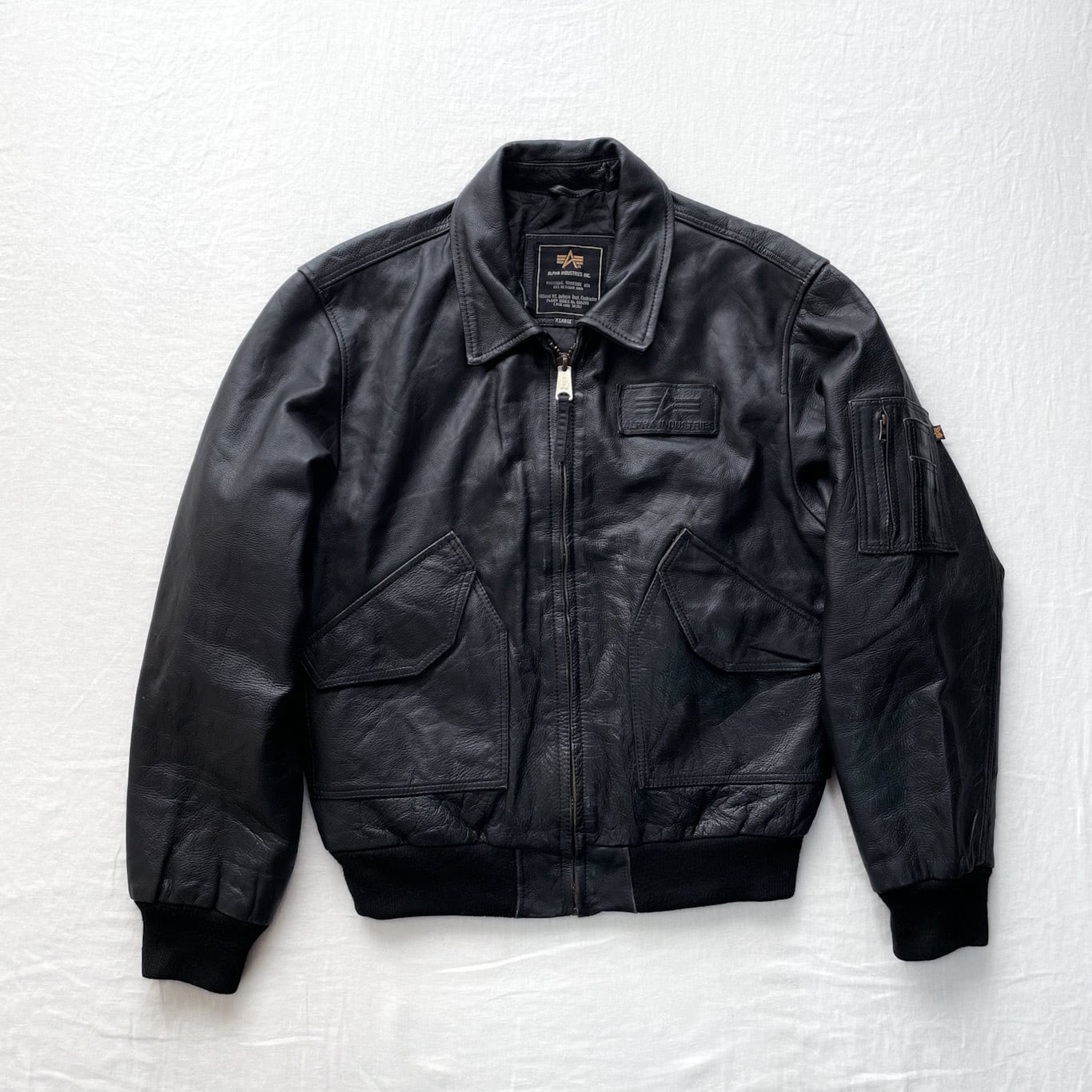 ALPHA INDUSTRIES CWU-45/P タイプ 本革 レザー フライトジャケット XL