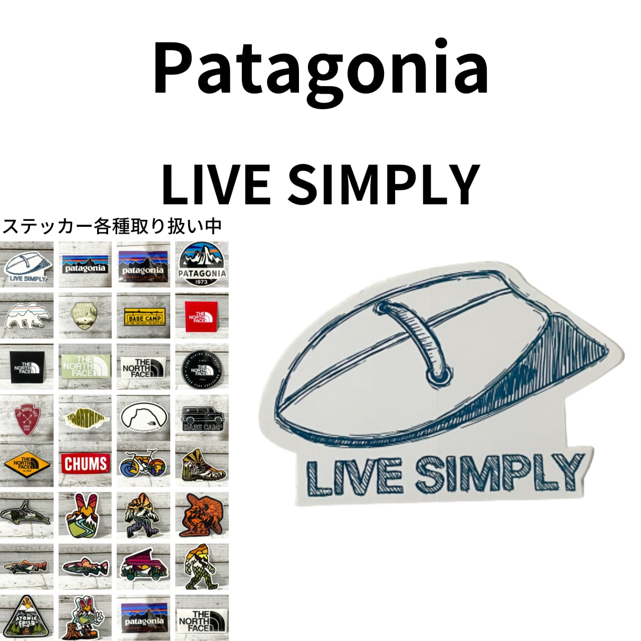 patagonia ステッカー LIVE SIMPLY 正規品 シール パタゴニア