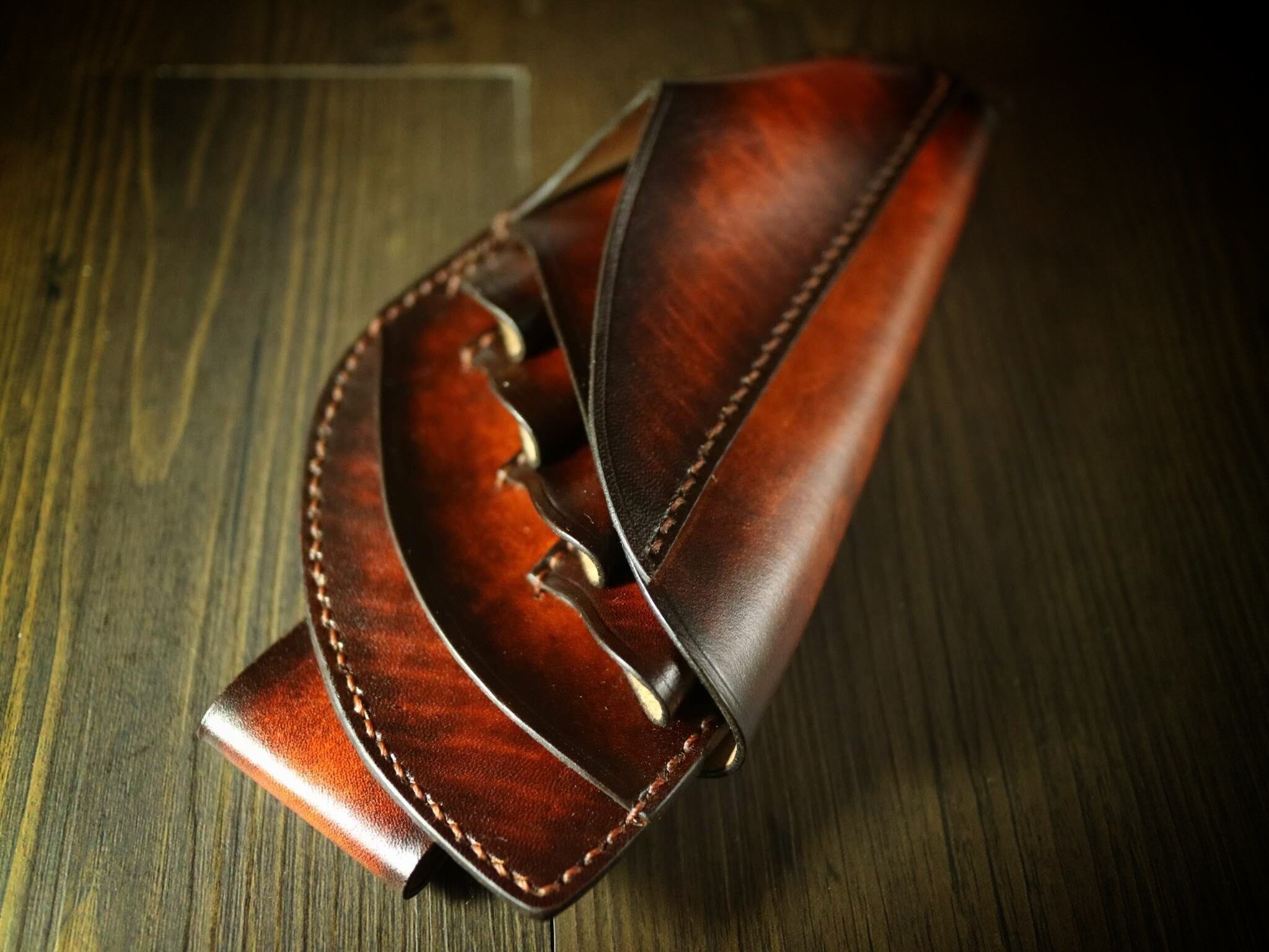 本革高級シザーケース【手染め アンティークブラウン】 | Haruleather