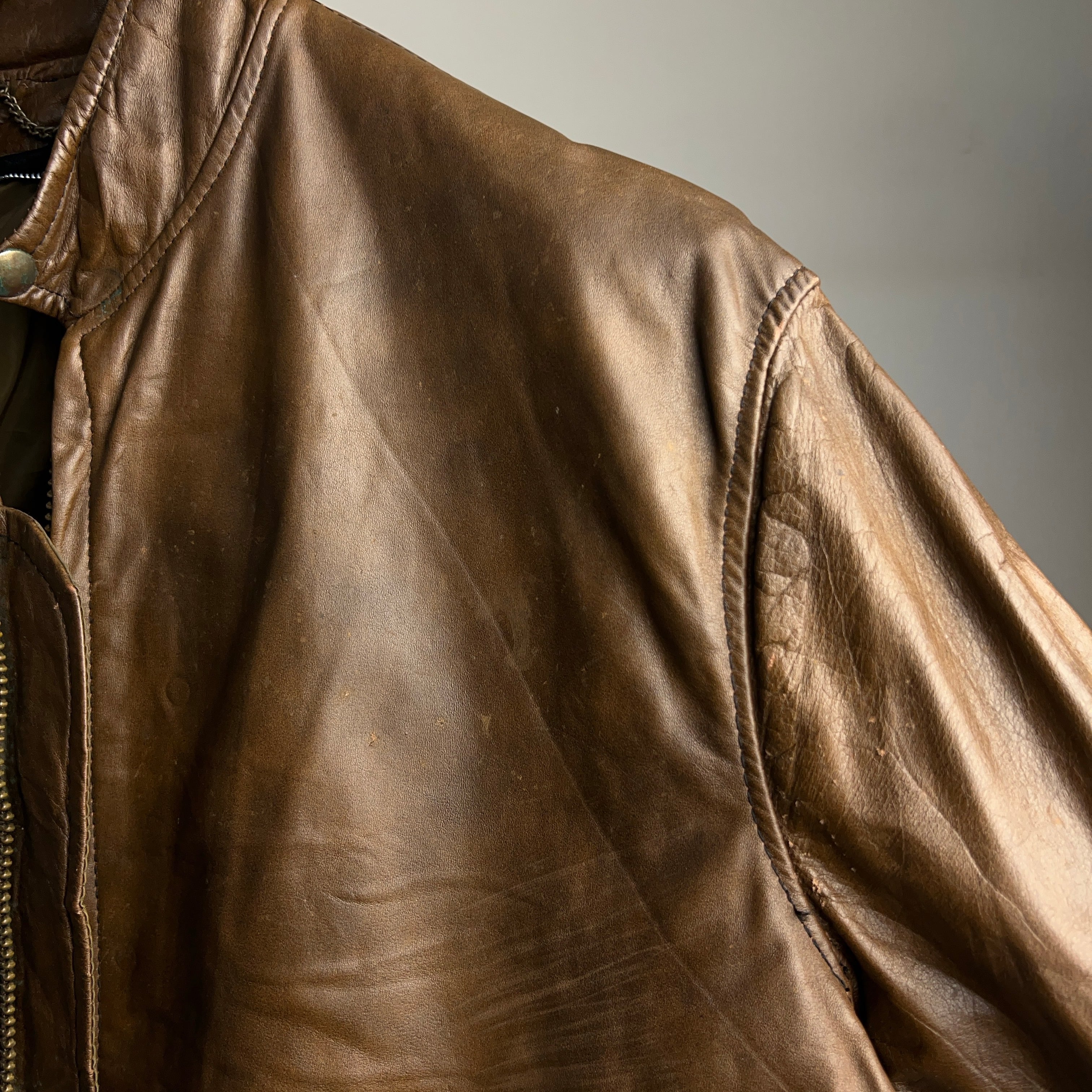 60's~70's Leather Jacket Brown 60年代 70年代 レザージャケット